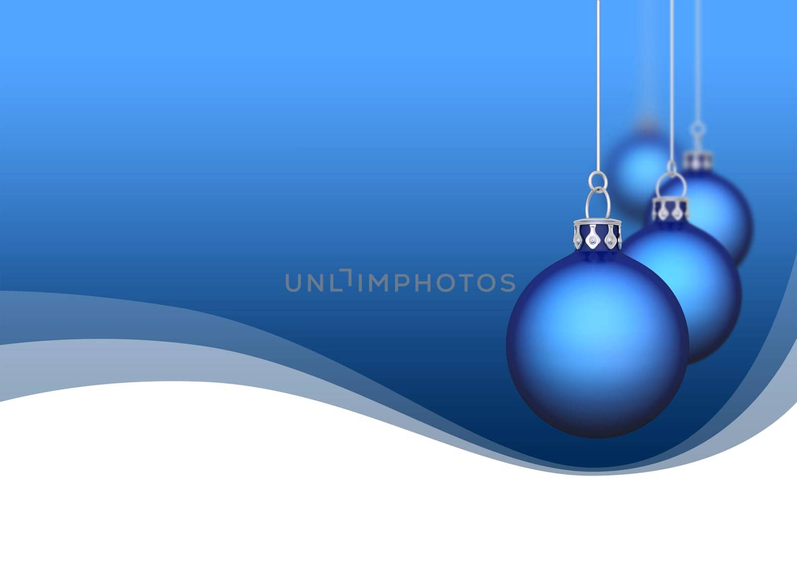 Christmas balls with waves blue 02