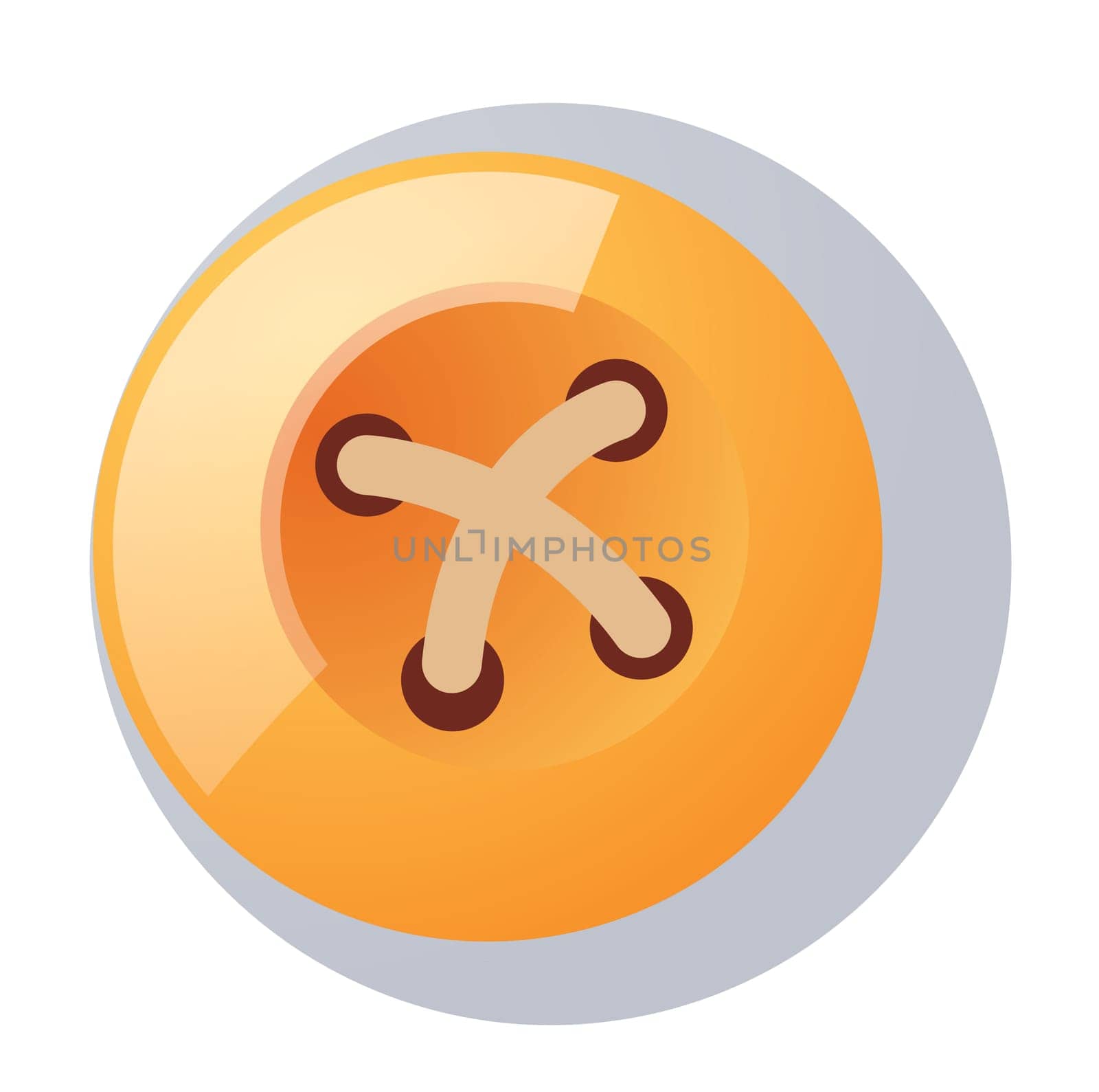an orange button