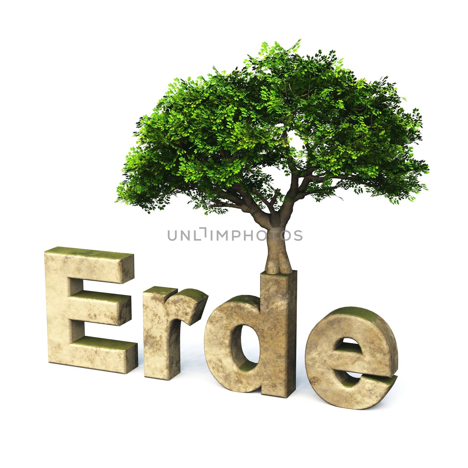 3D Earth Font with Tree