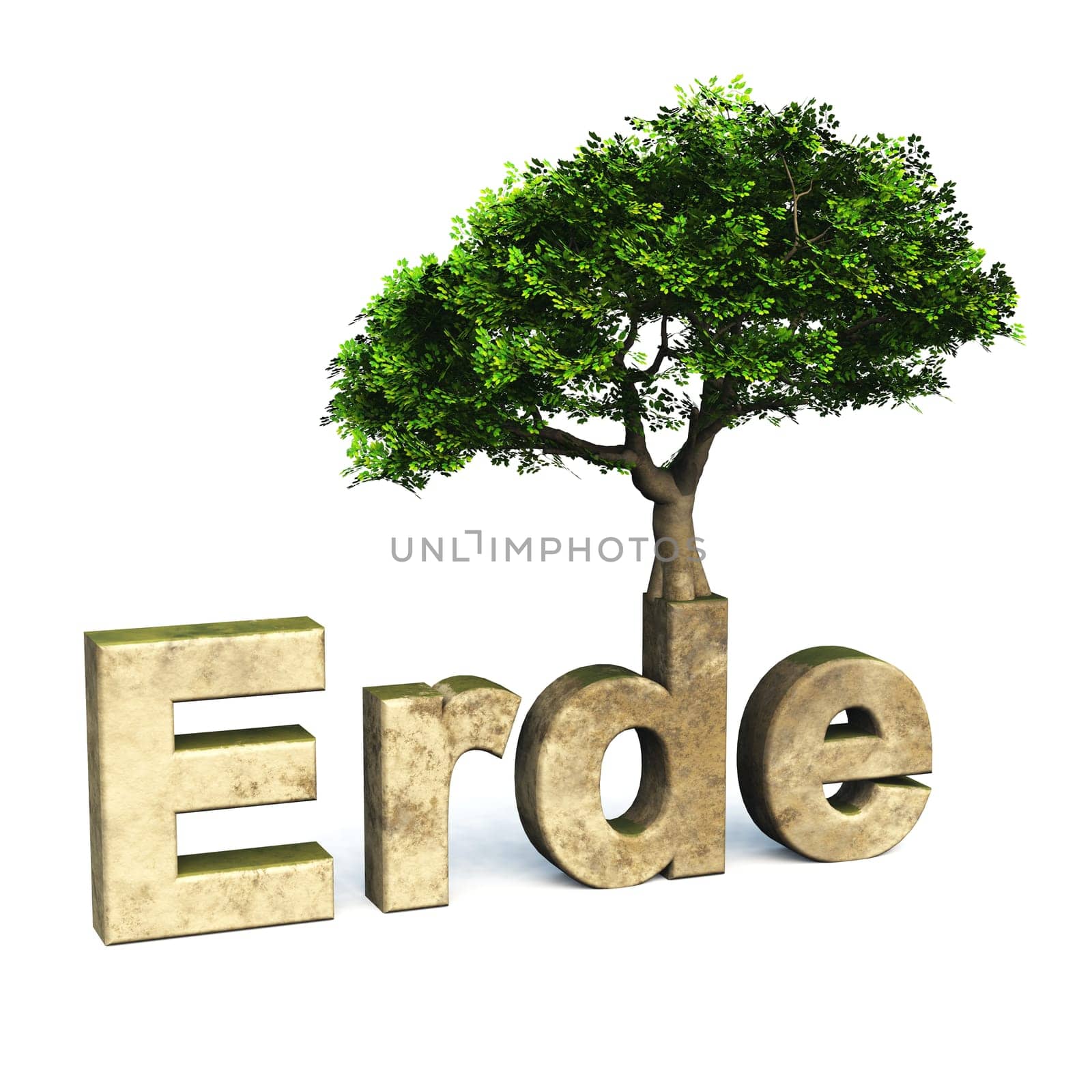 3D Earth Font with Tree 02