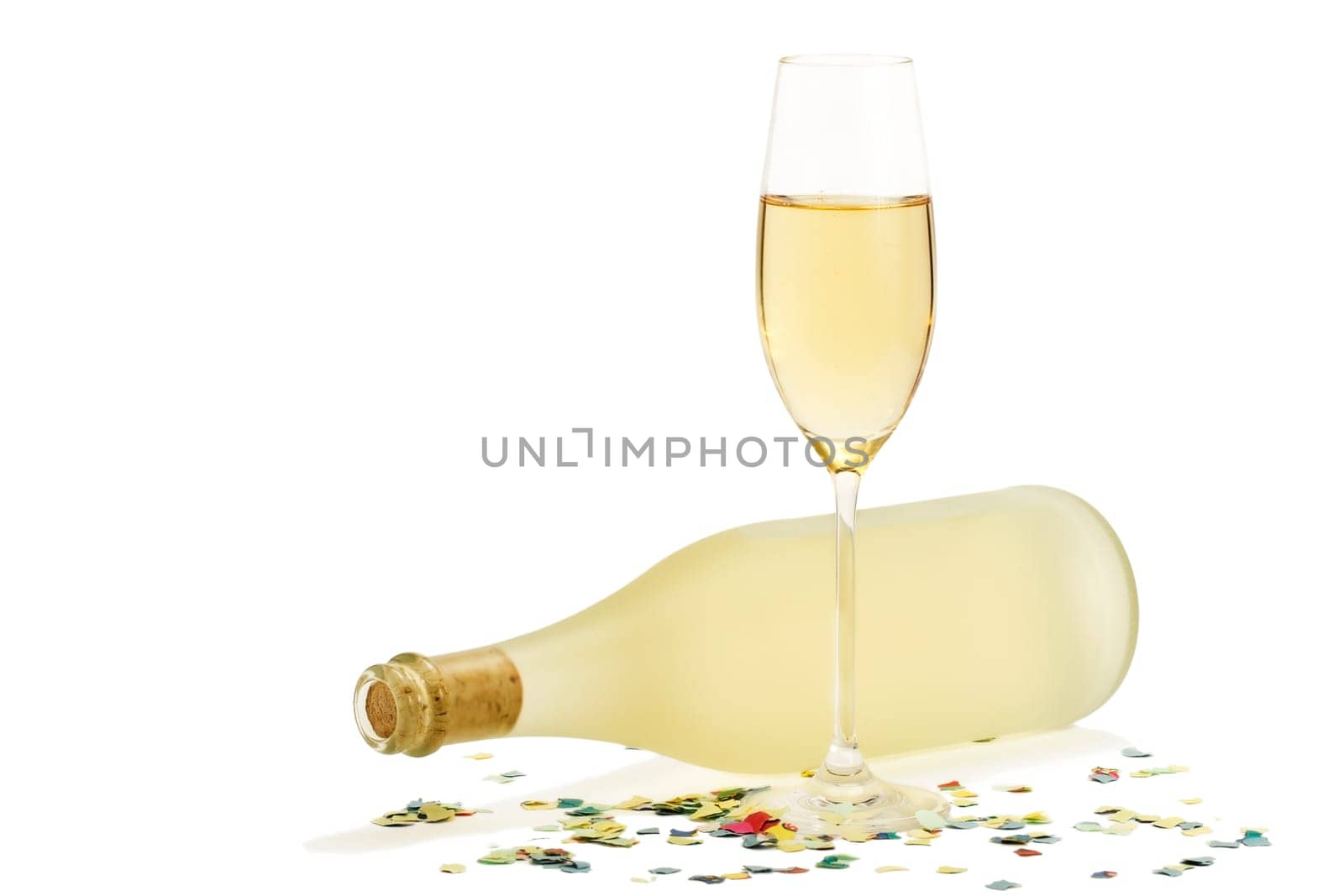Sparkling wine between streamers
