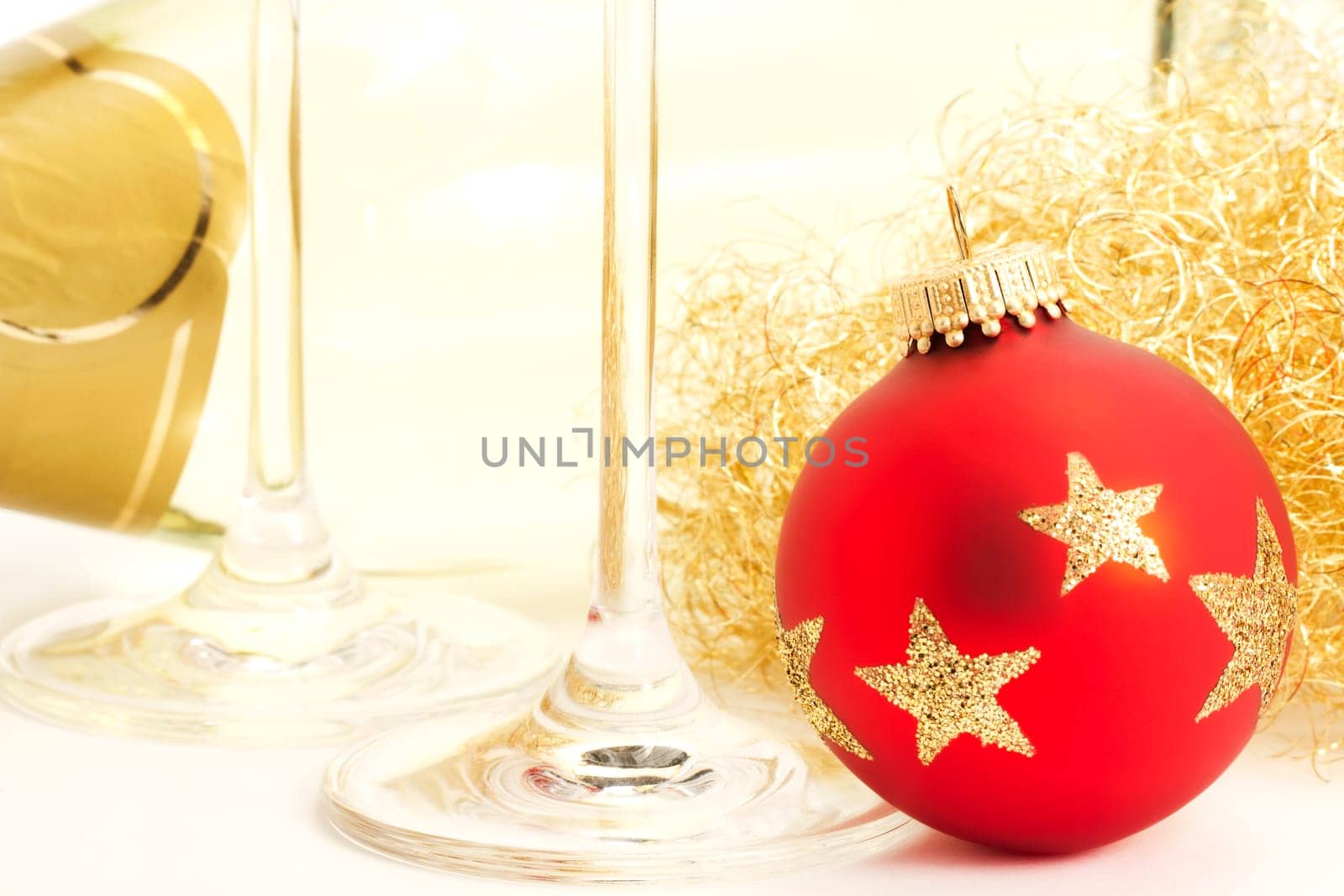 Champagne Glass Christmas Ornament Angel Hair