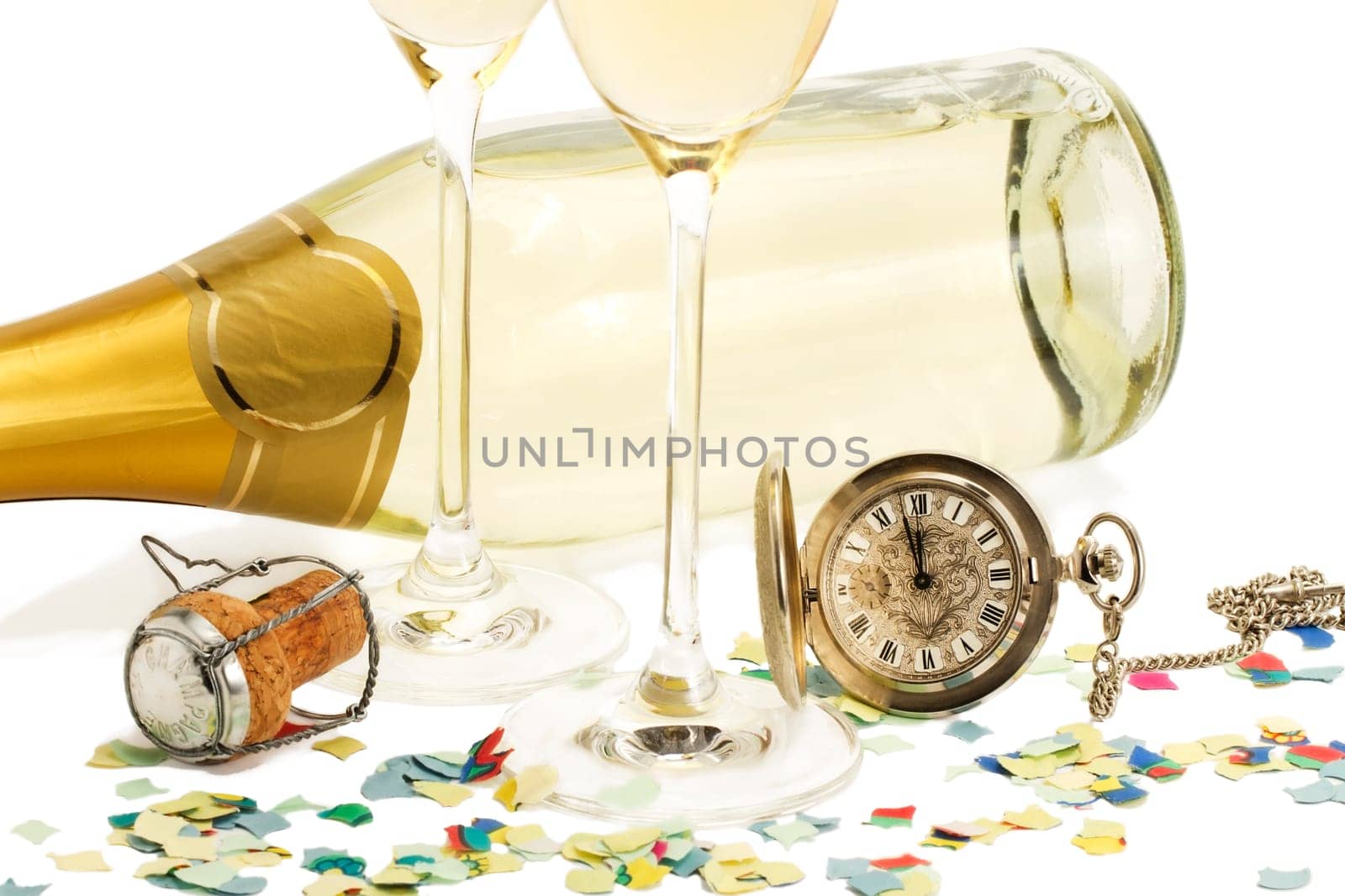 Champagne Bottle Cork Confetti Clock