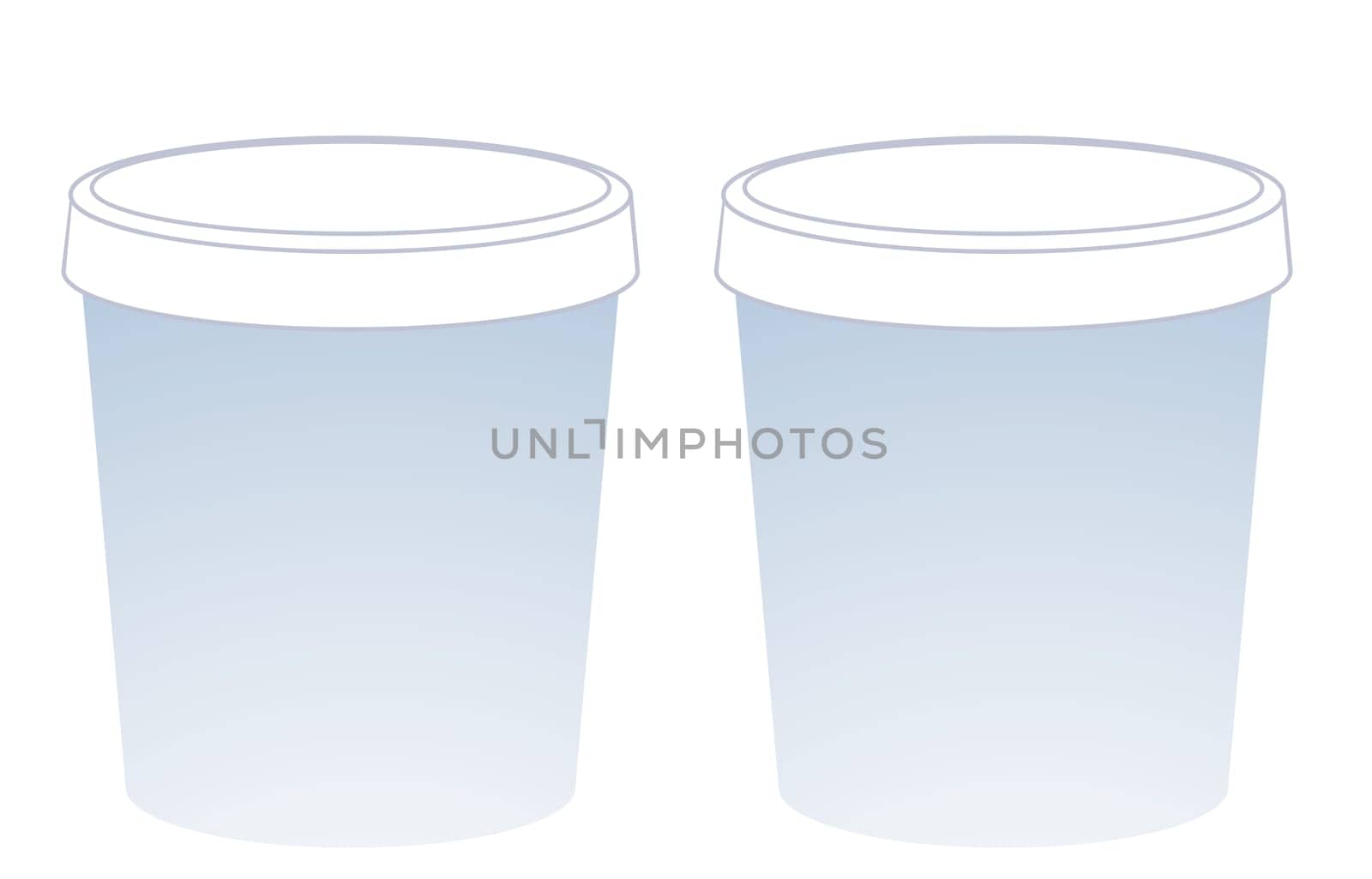 blue  plastic cup