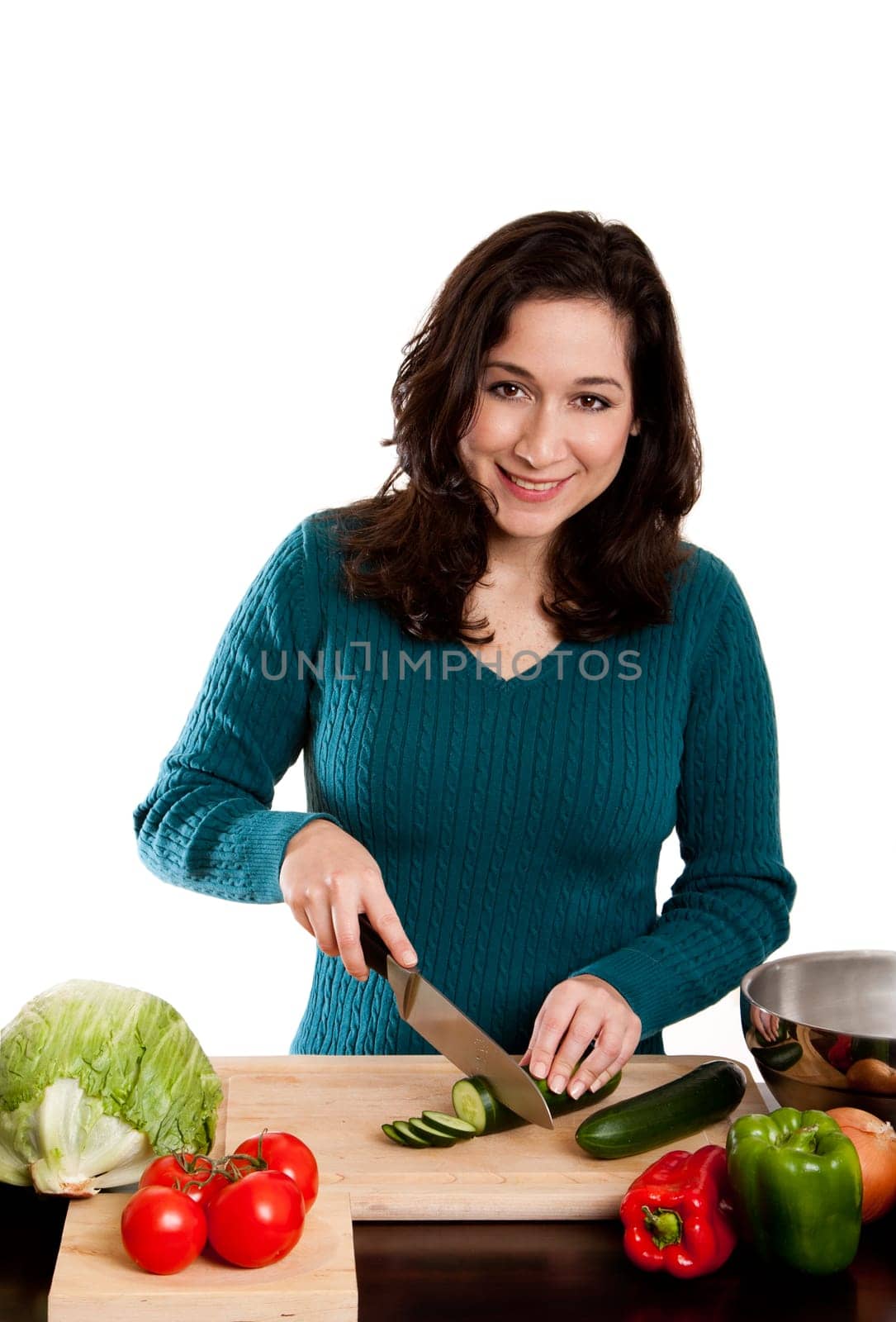 Woman cooking in kitchen