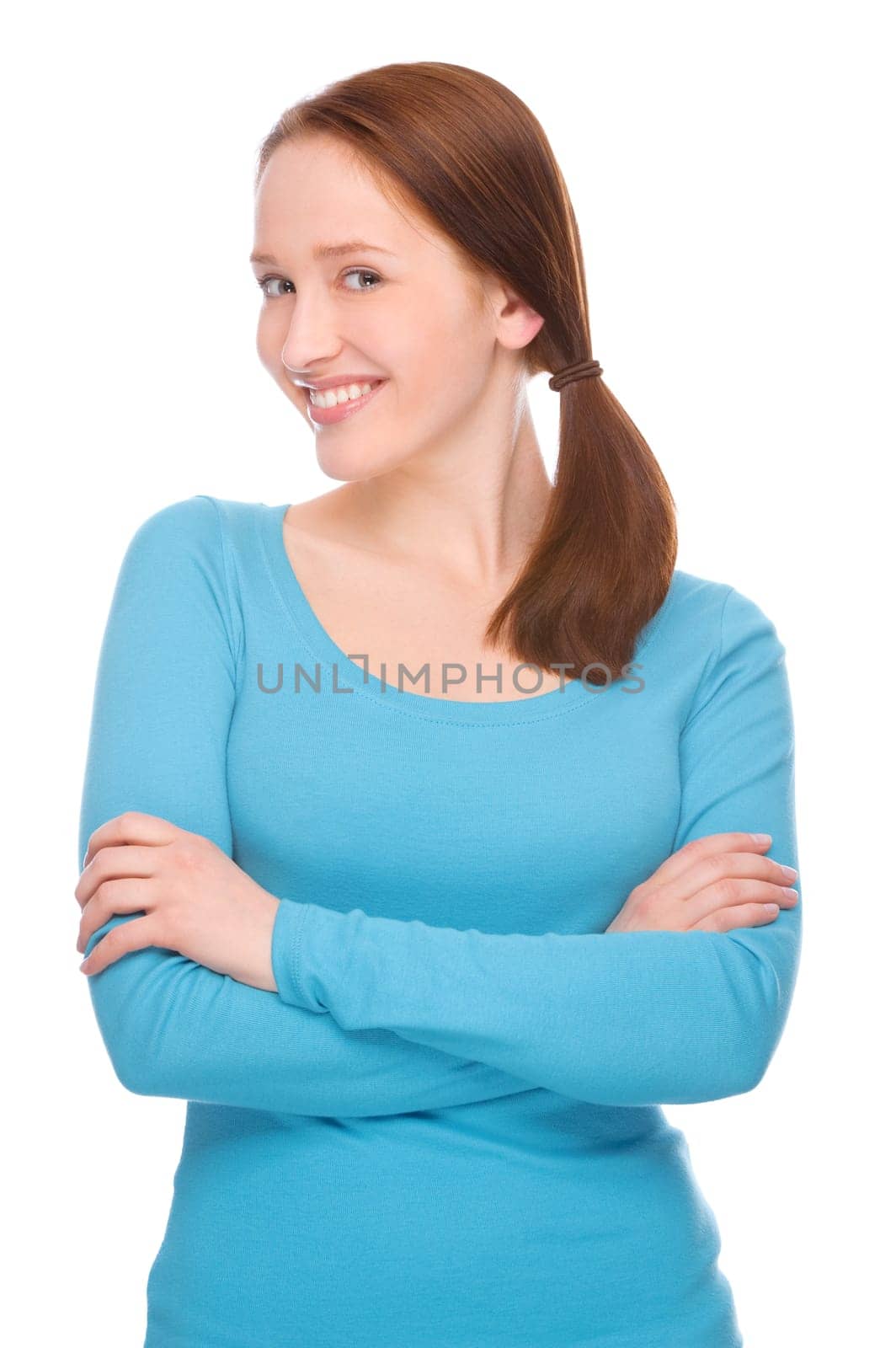 happy woman without isolated