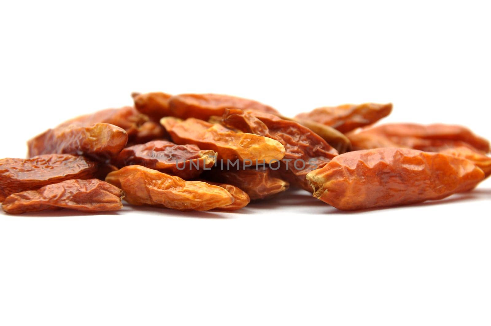 Chili peppers on white