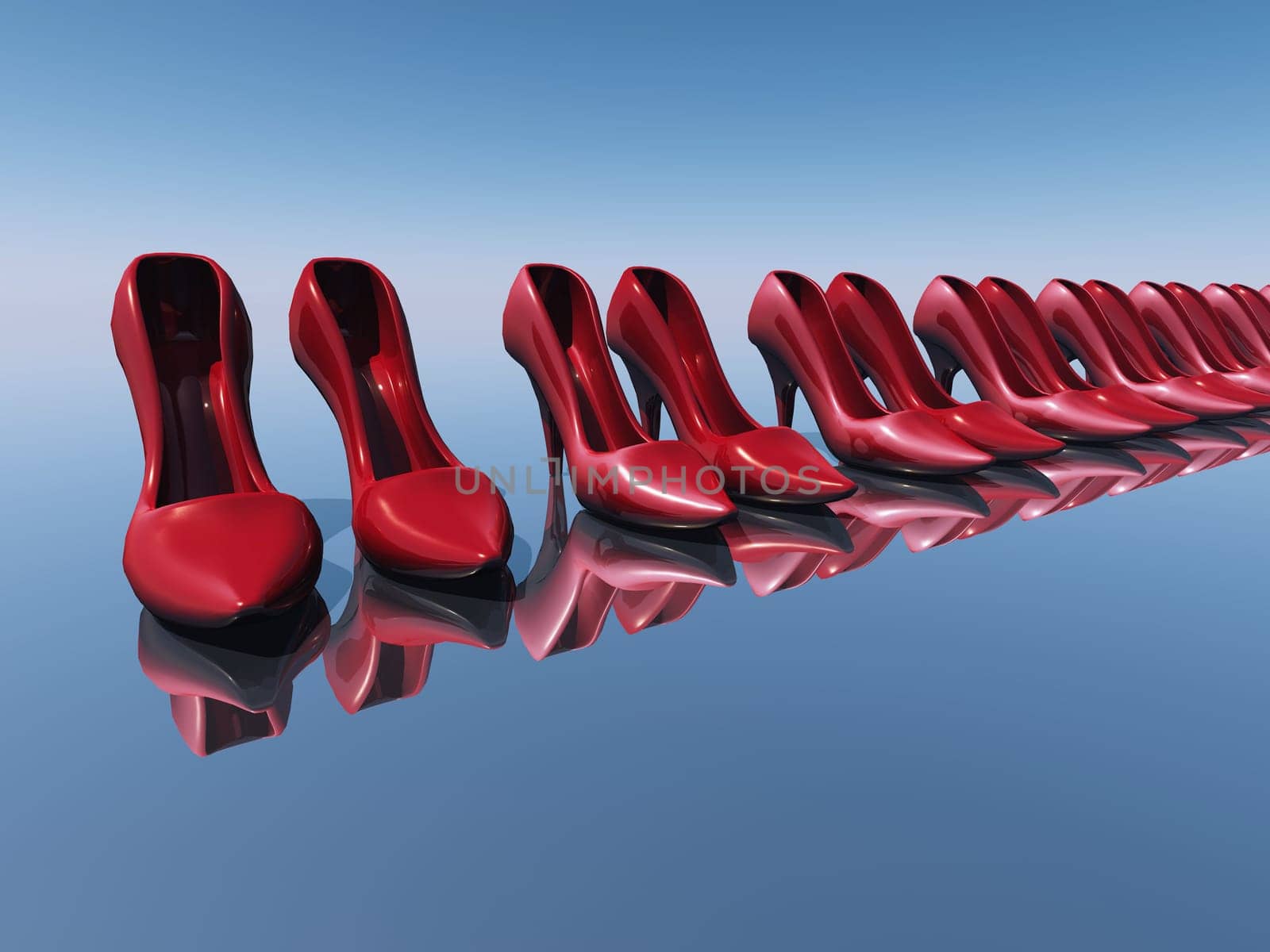 Women's Shoe Parade - red blue 01