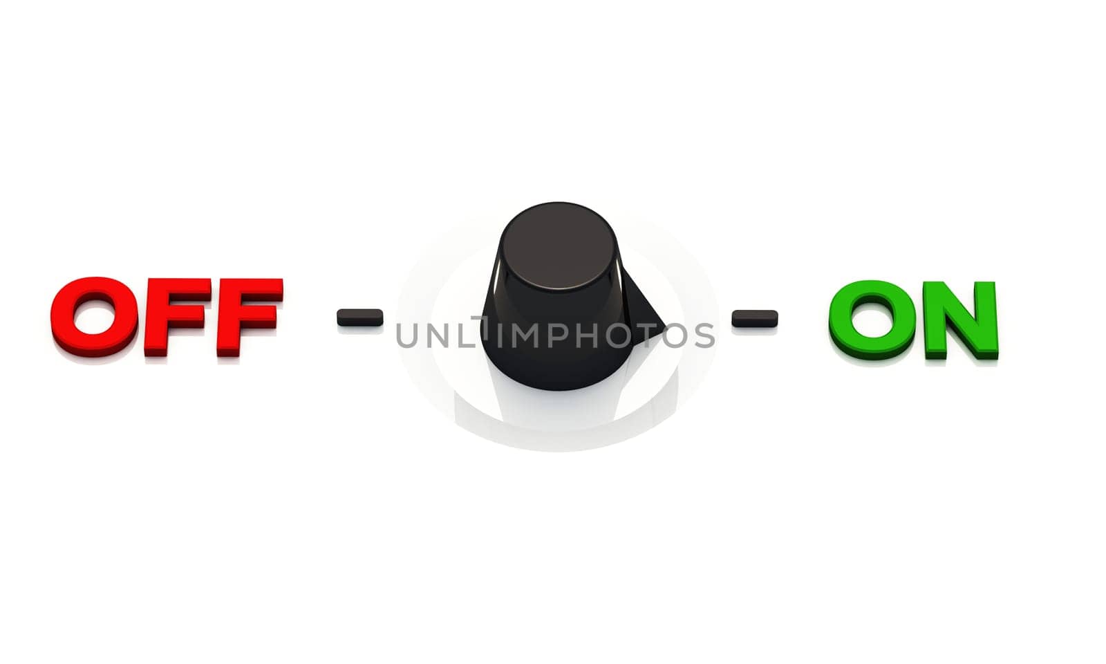 3D Knob - red black green - ON