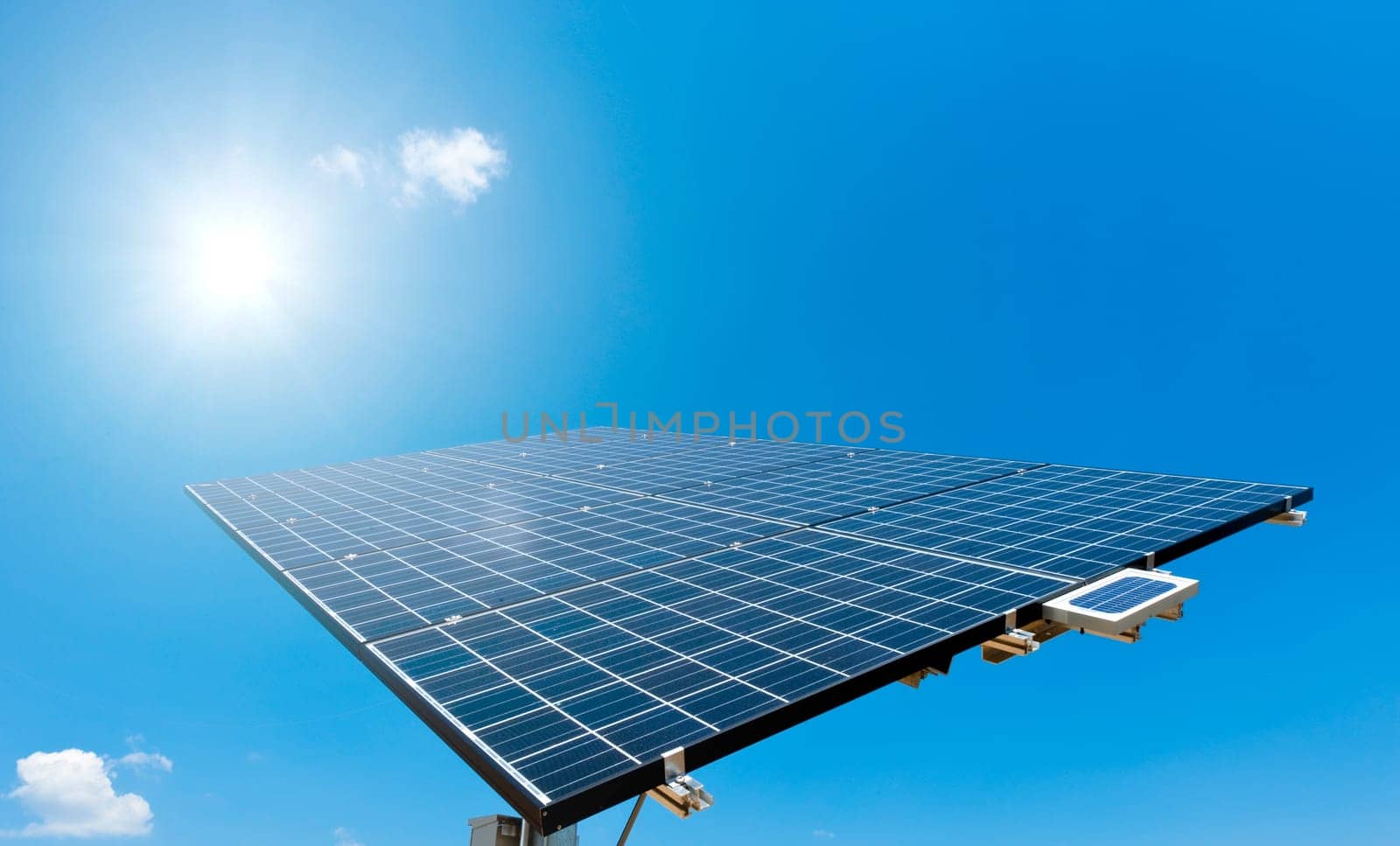 Sun shines on Solar Panel