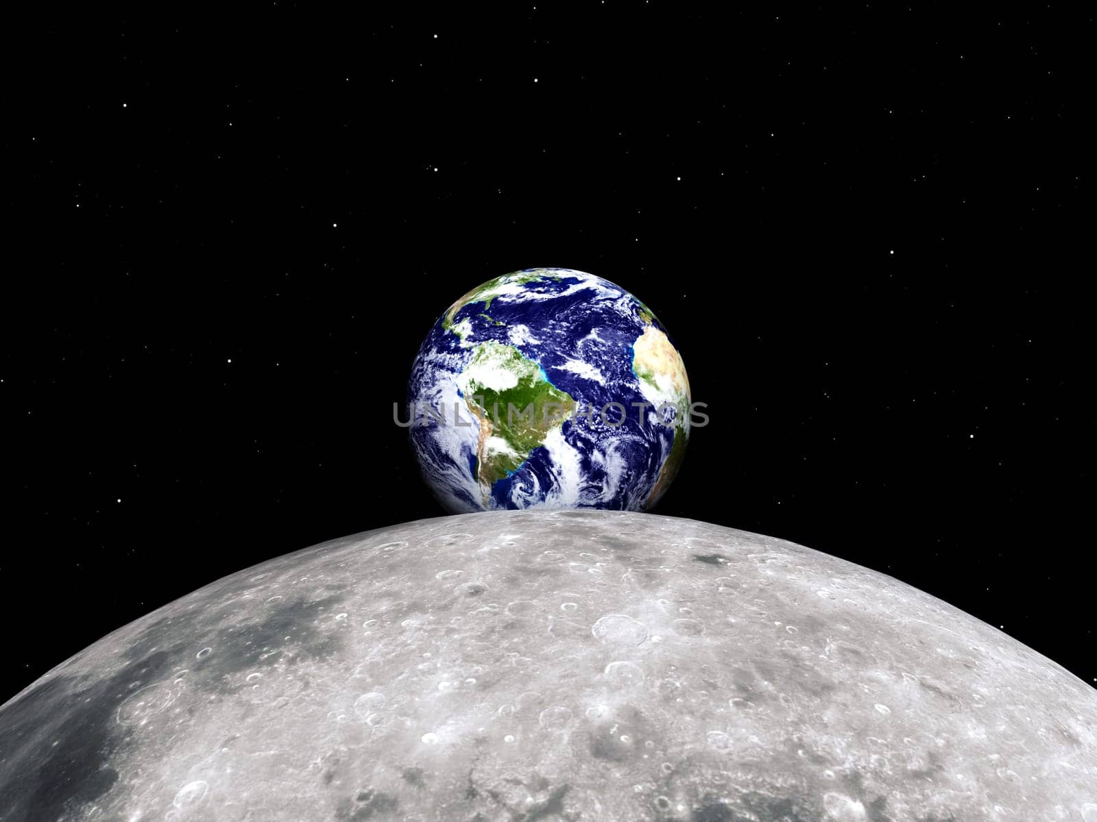 Moon and Earth
