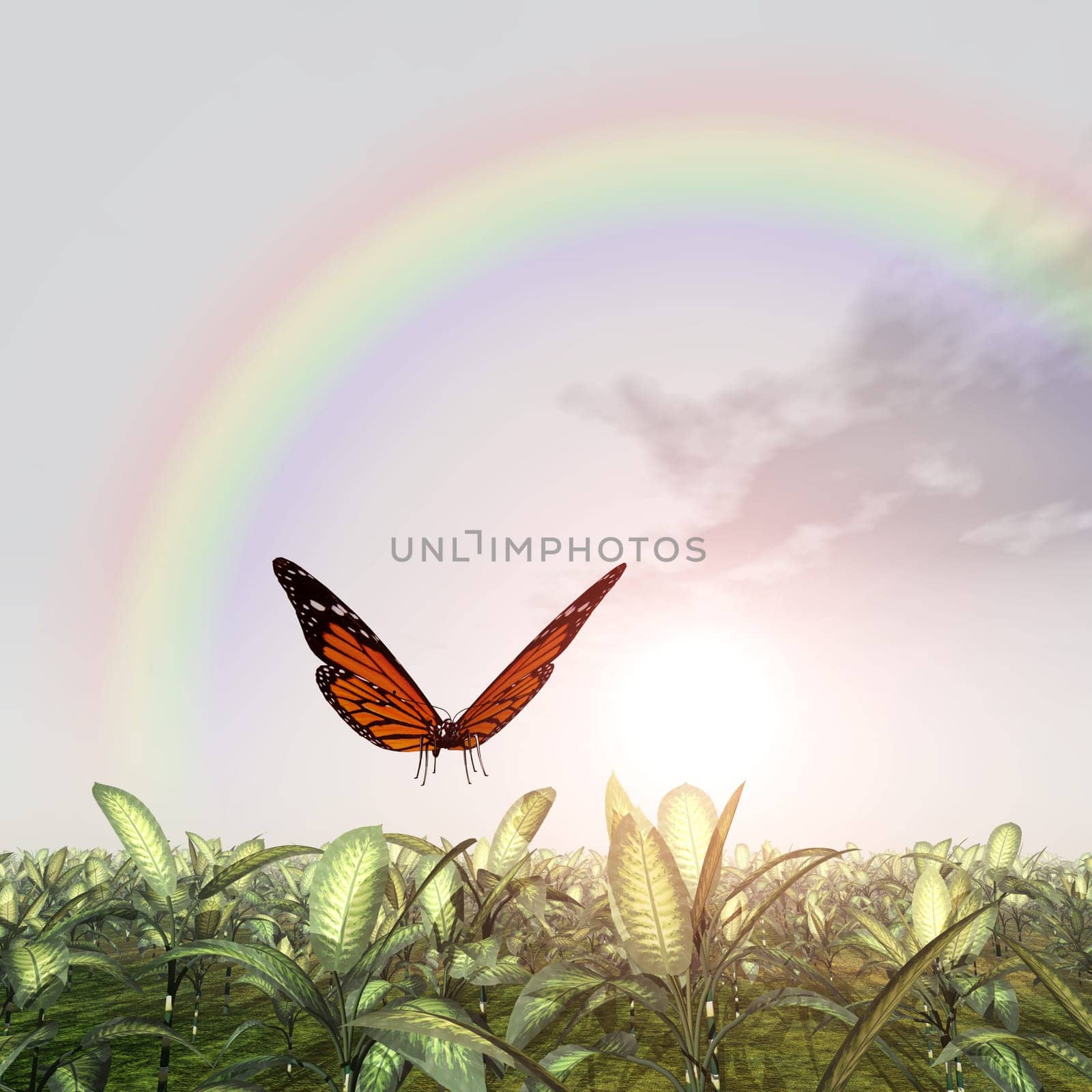 Landscape with butterfly