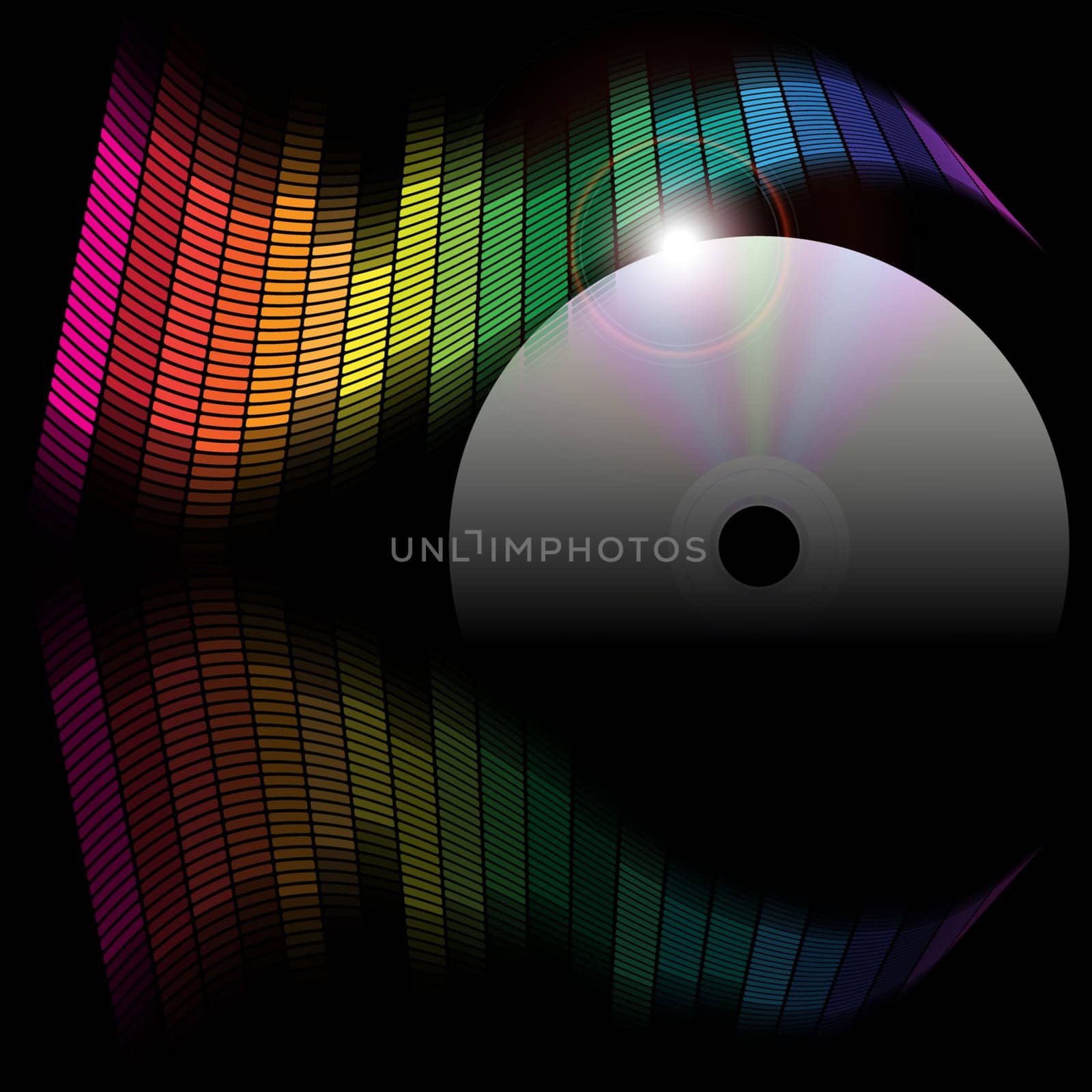 Abstract Background - Equalizer and CD Disc