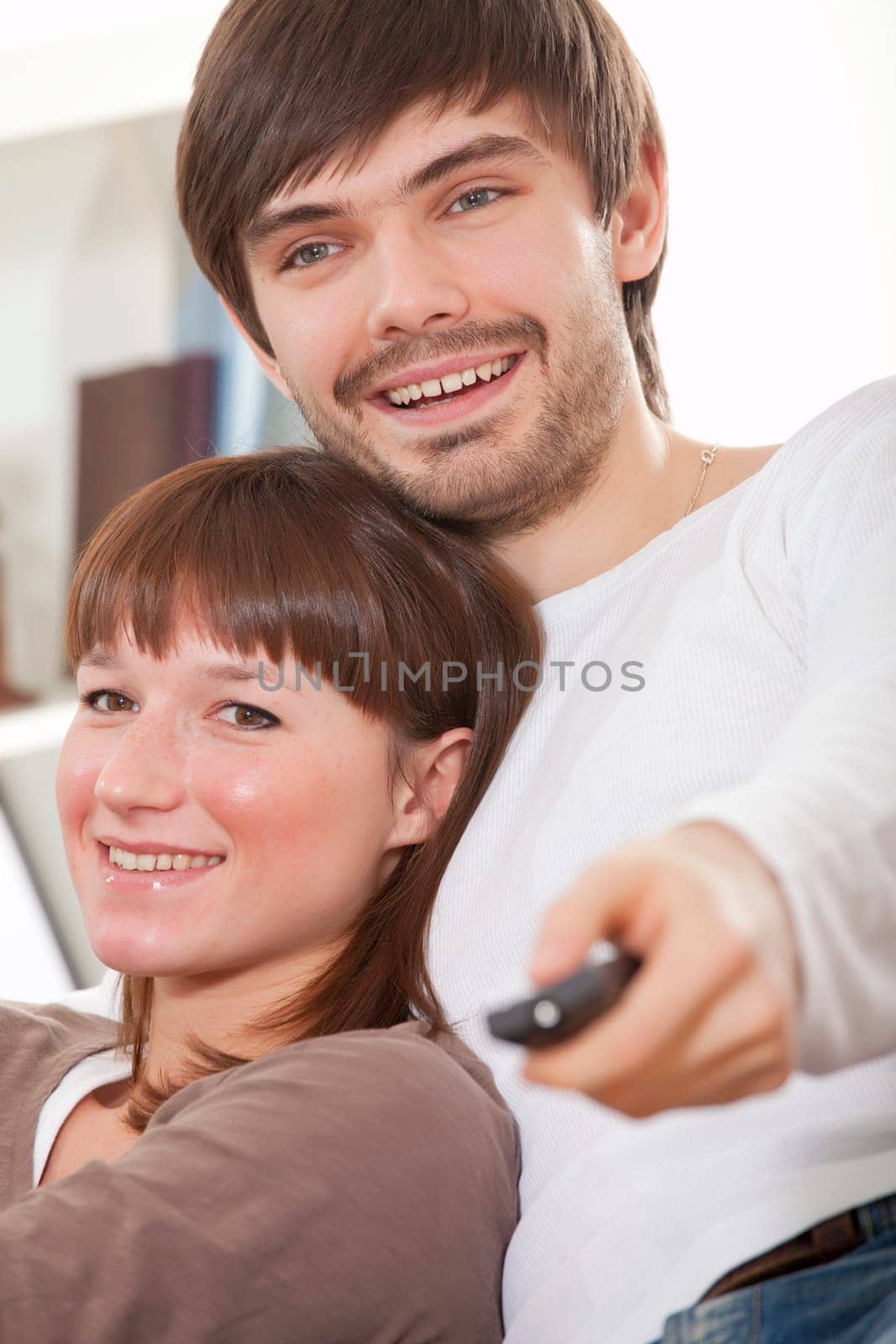 couple watching television