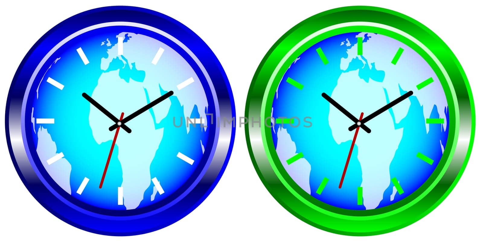 Wall Clock With Map of World