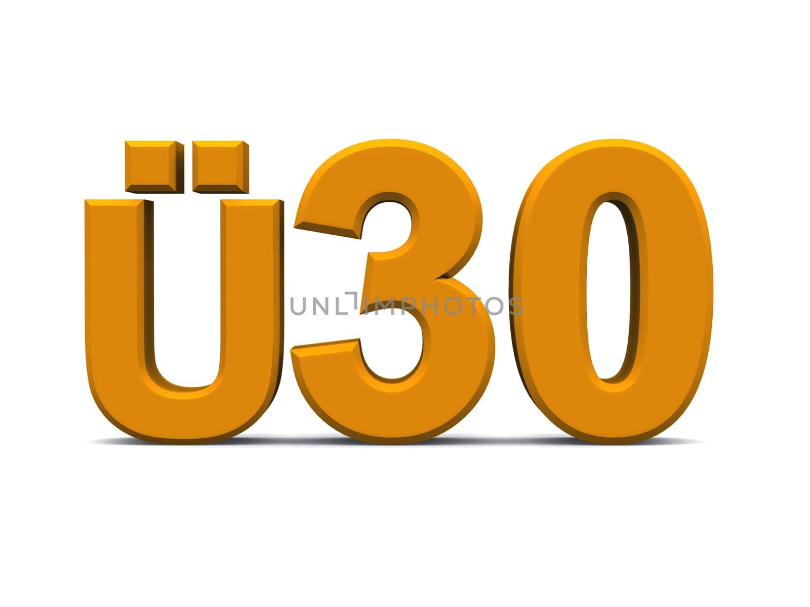 Ü30 - 3D Text - Orange Gold 01