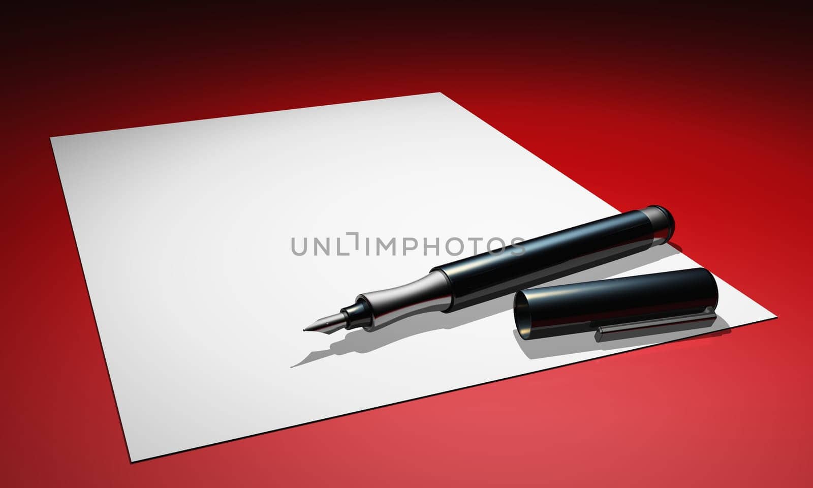 Blank Letter - Fountain Pen on Red 4