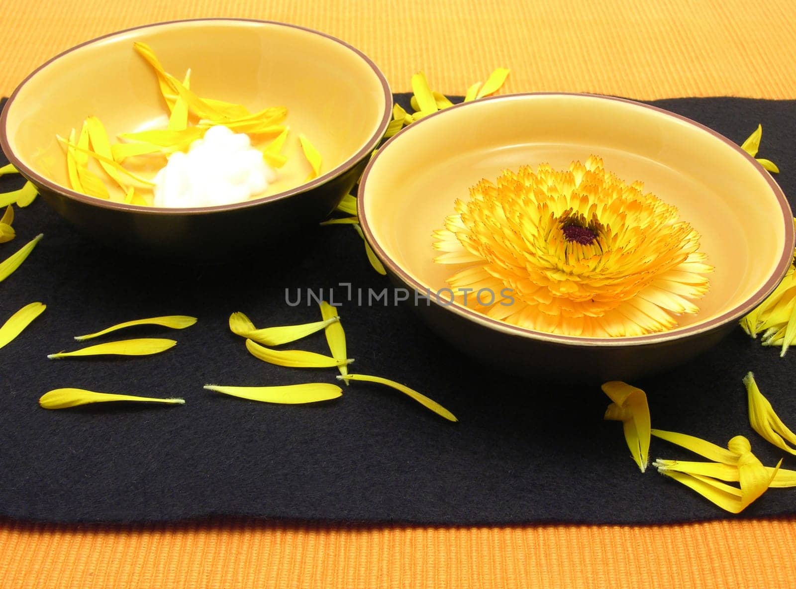 Calendula products in ceramic bowl
