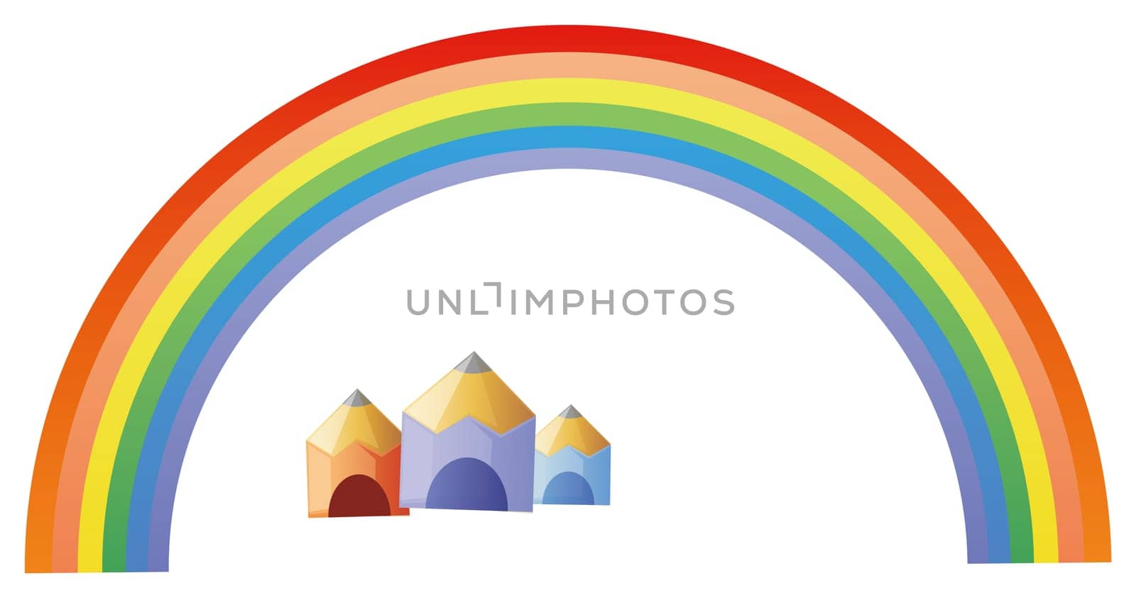 rainbow  and pencil