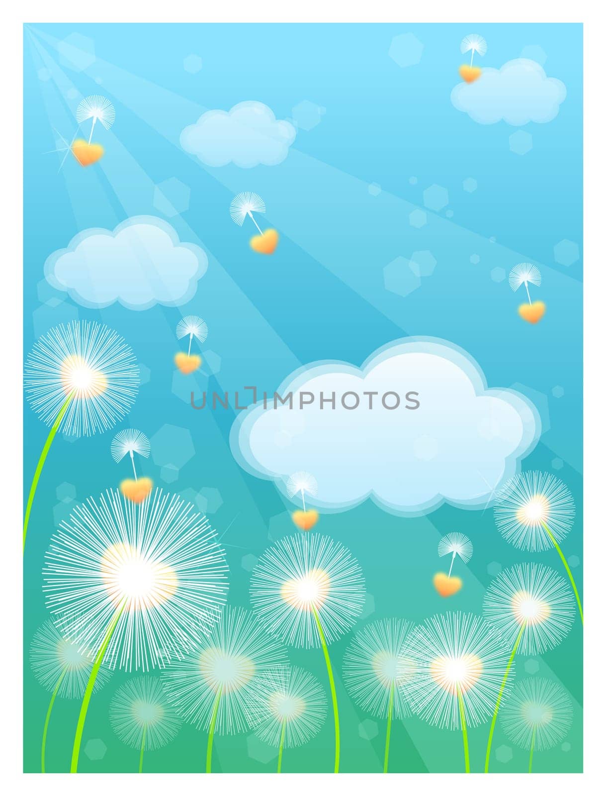 Dandelion against blue sky background