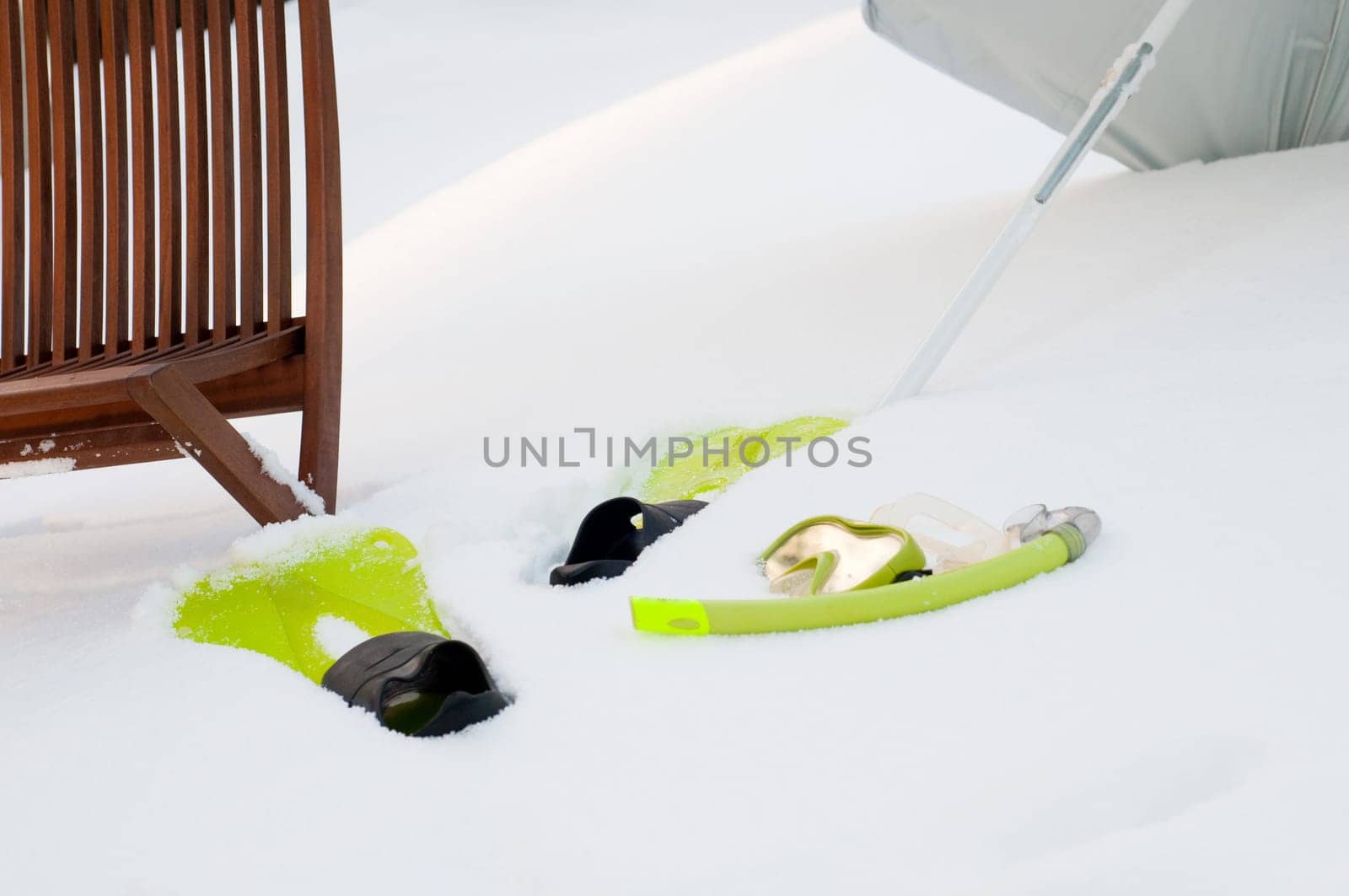 Fins, snorkel and mask