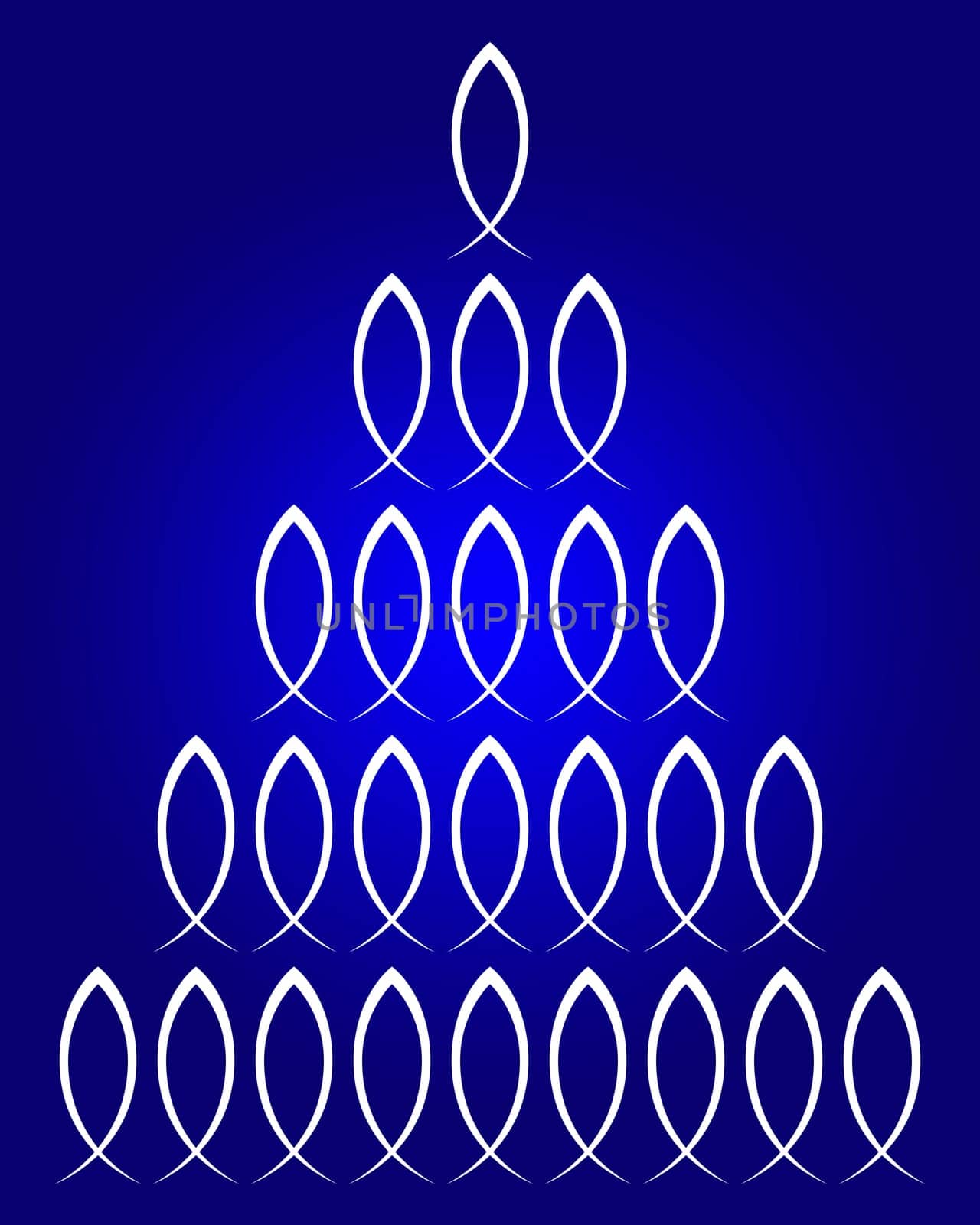 Christian symbol sequence blue