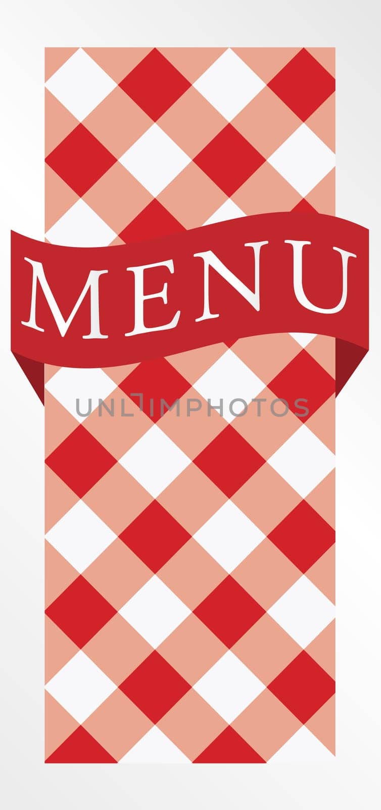 Menu Card - Red Gingham