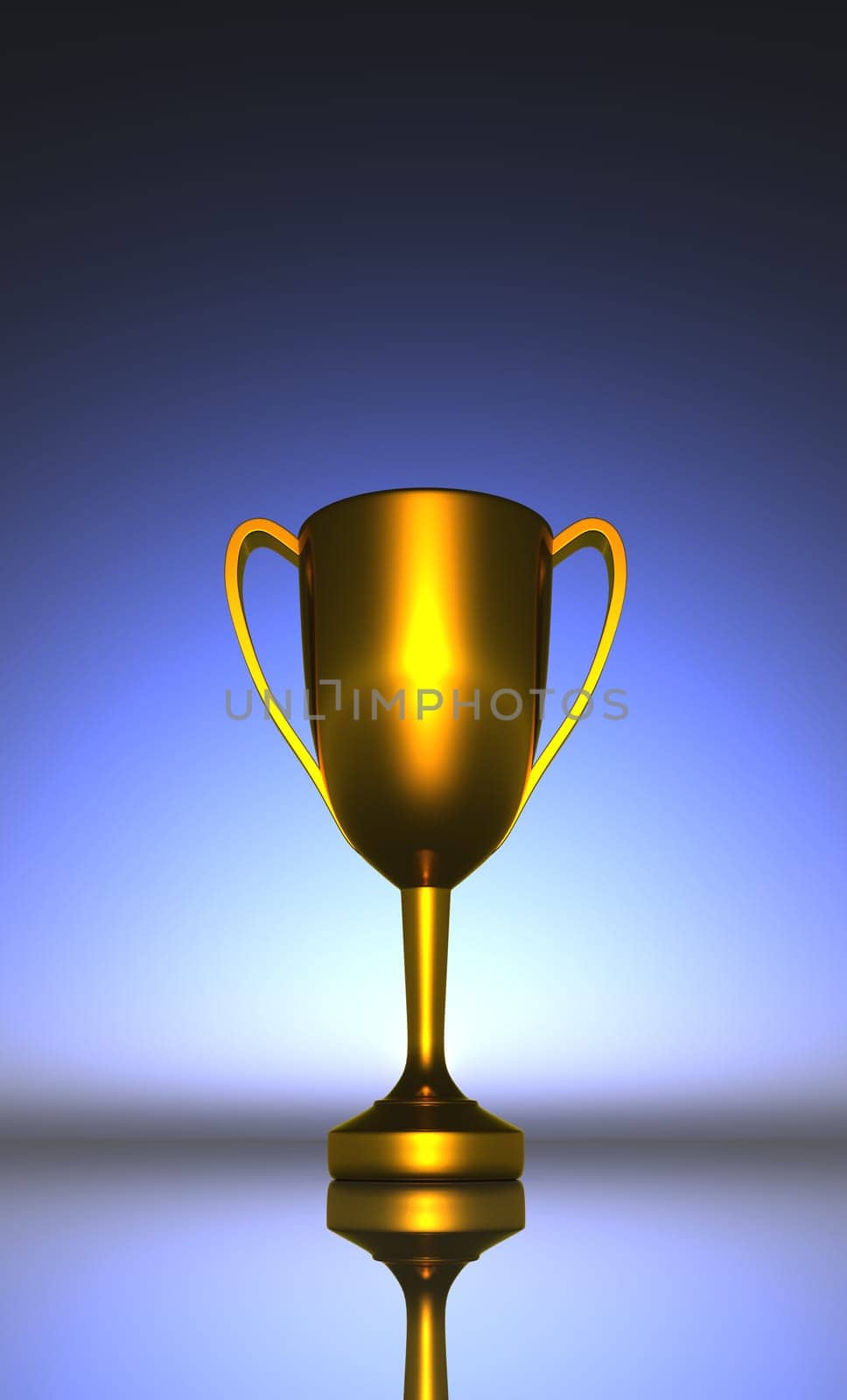 The golden cup in the light