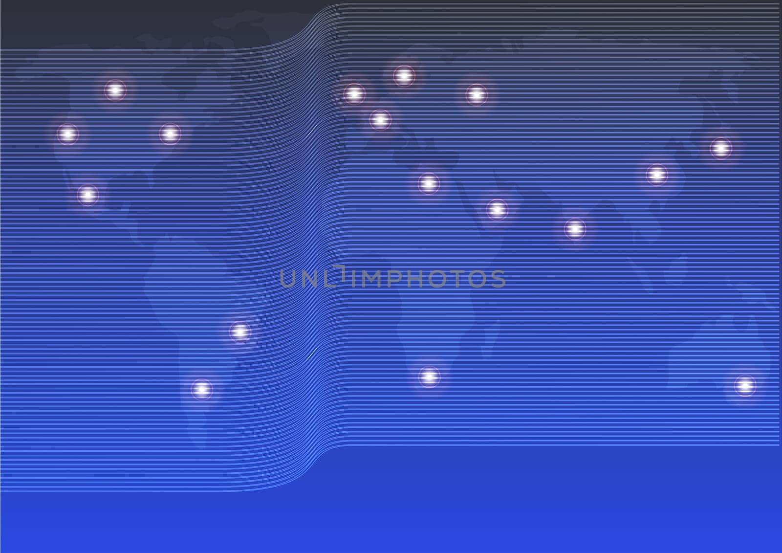 Background - Optical Fibers and World Map