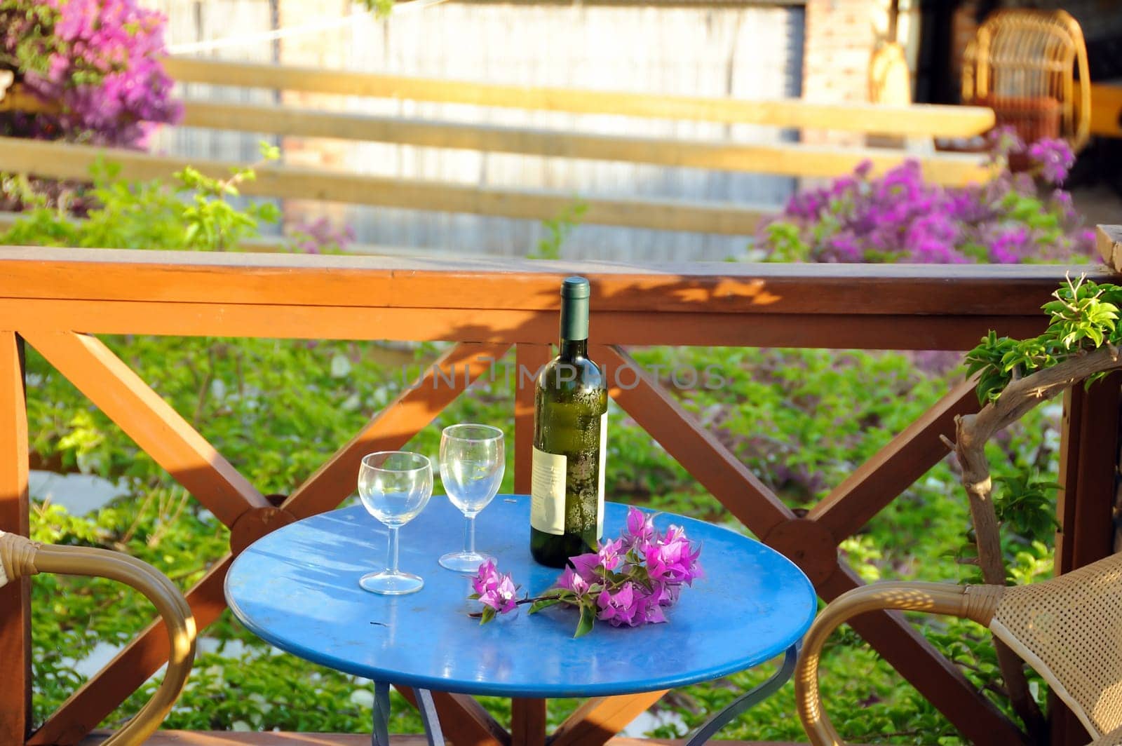 wine and flowers
