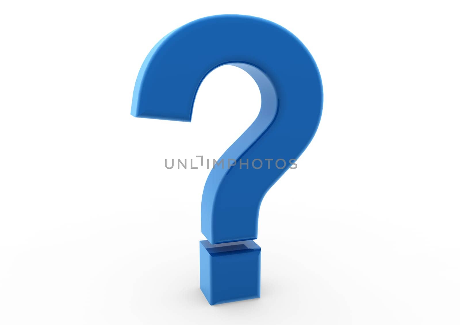 3d question mark blue