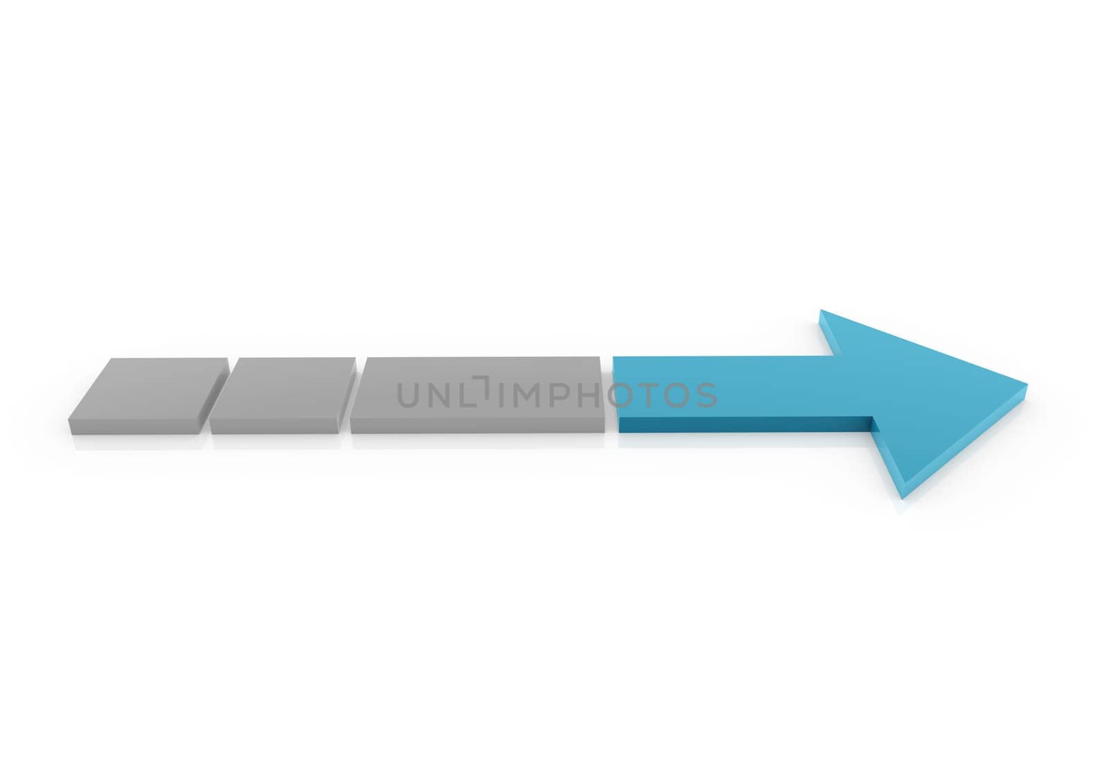 3D Arrow Blue Gray Right