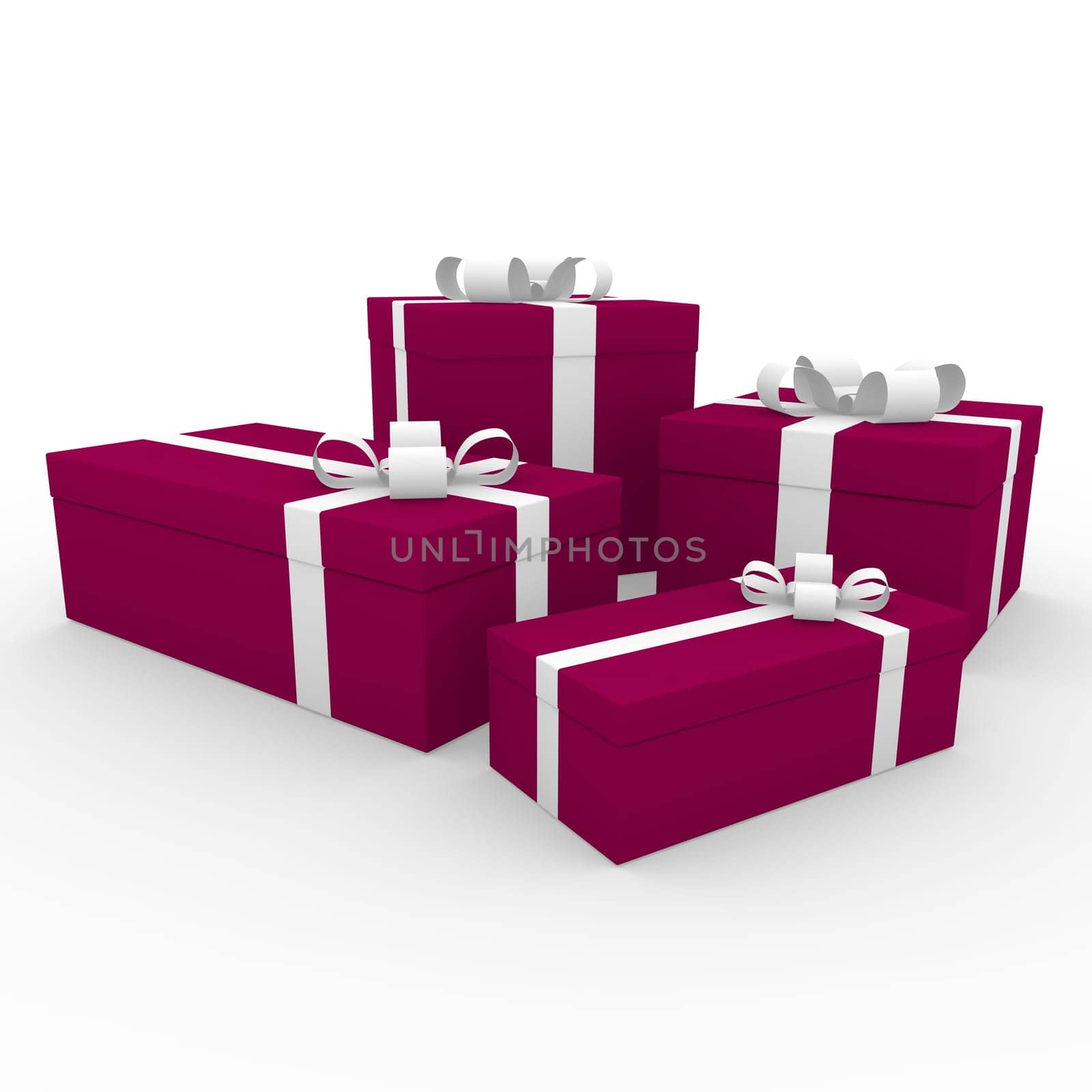 3d red white gift box