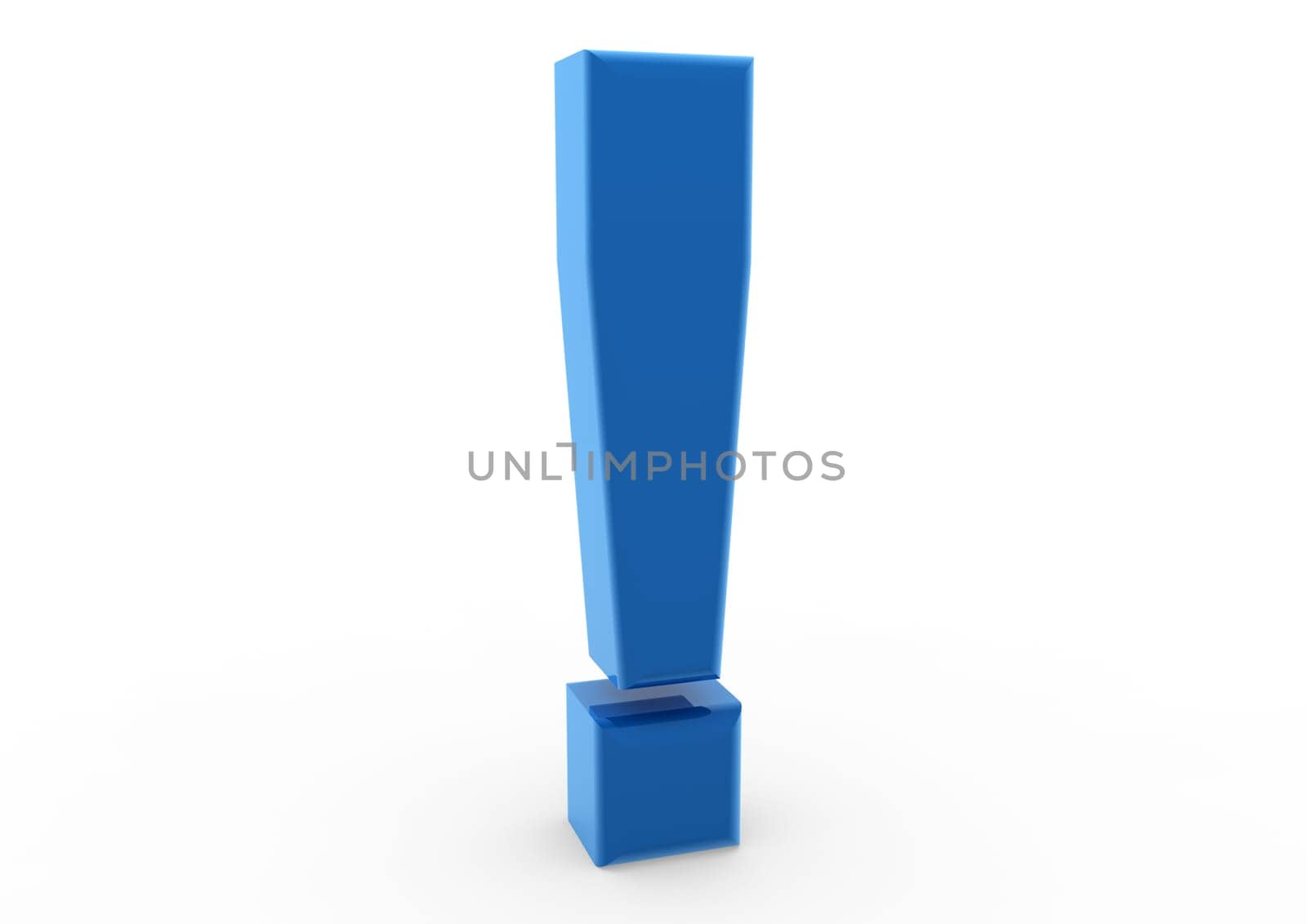 3d exclamation mark icon blue