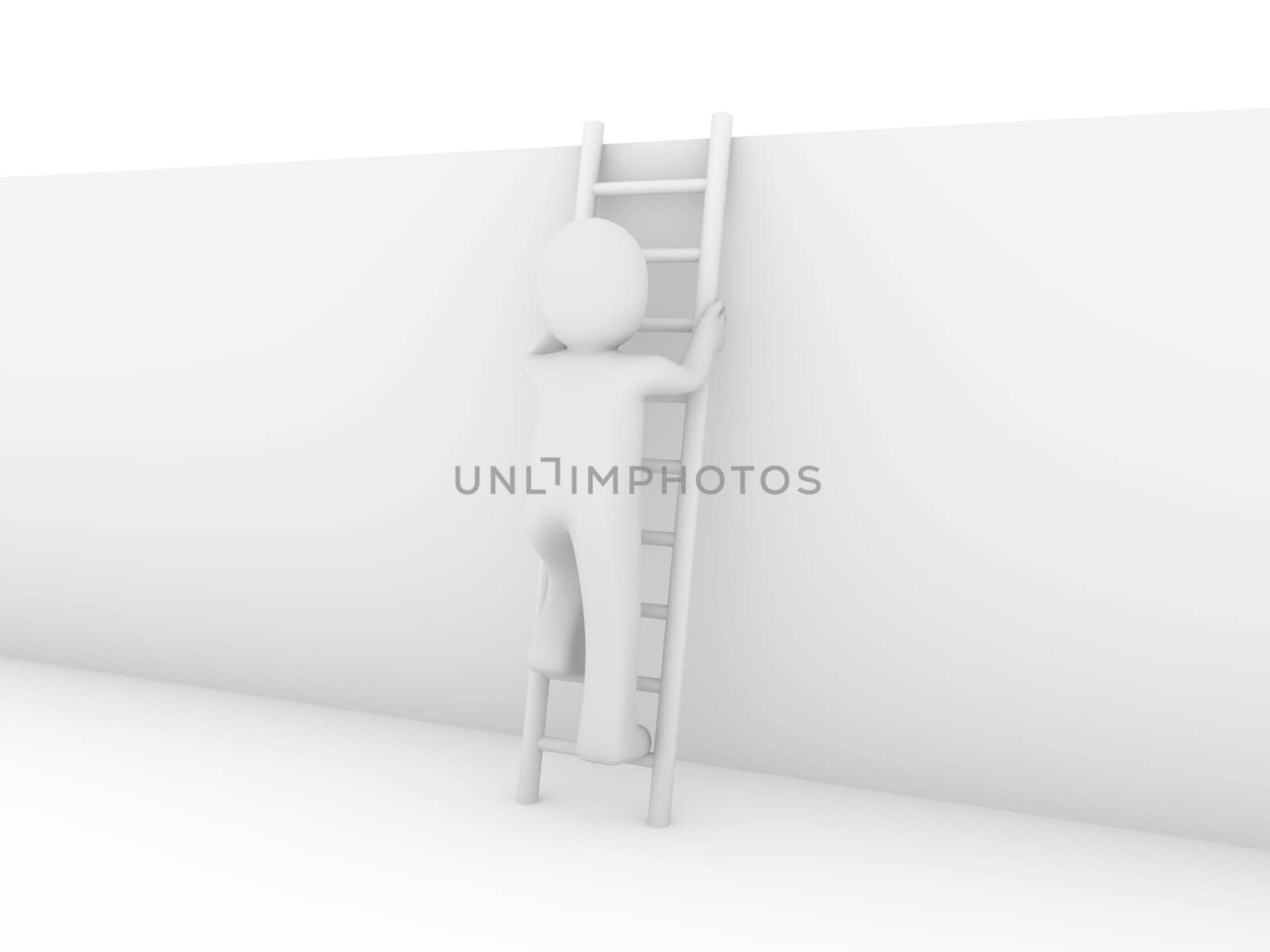 3D Human Ladder Wall Success