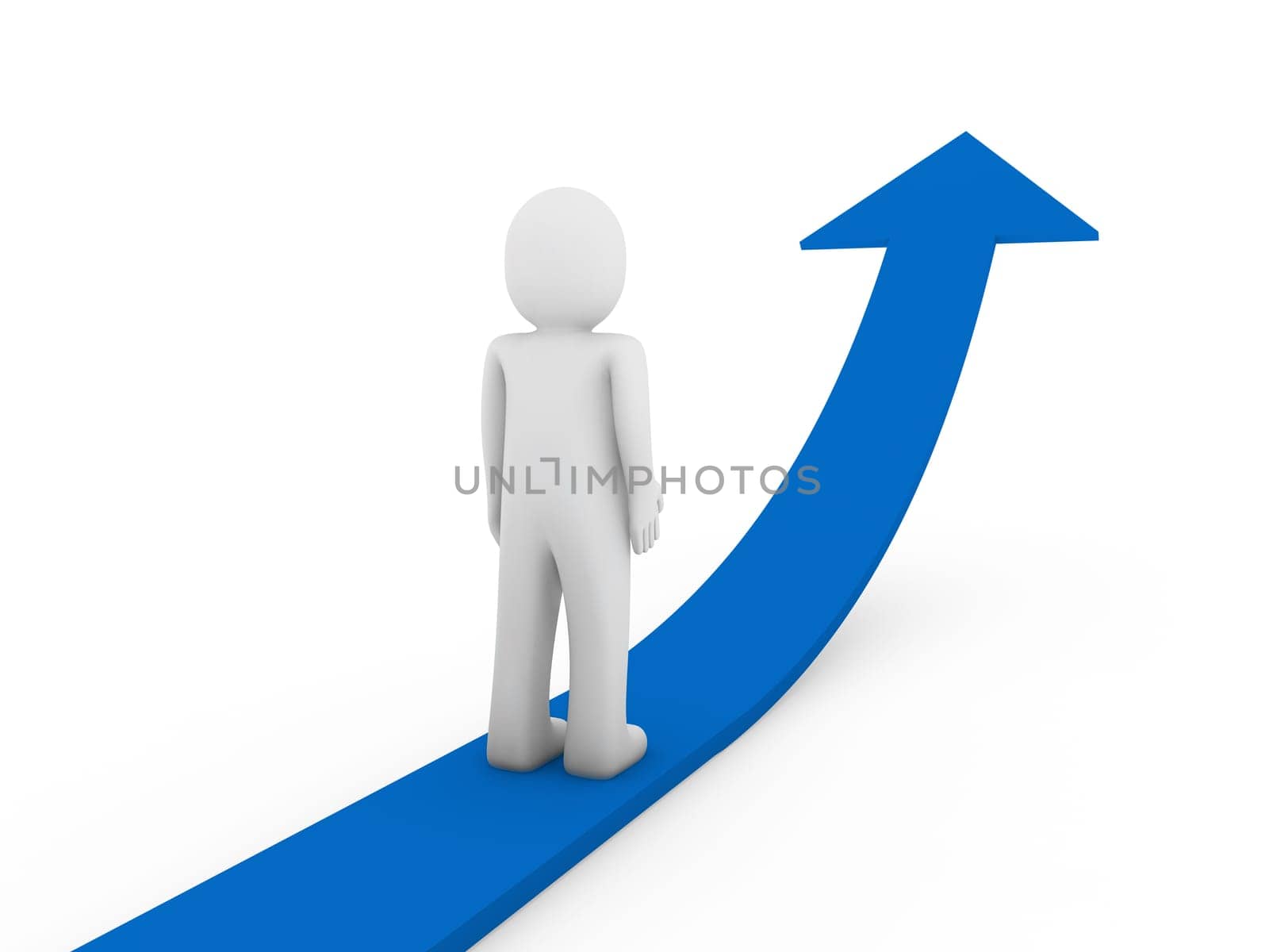 3D Human Blue Arrow Growth