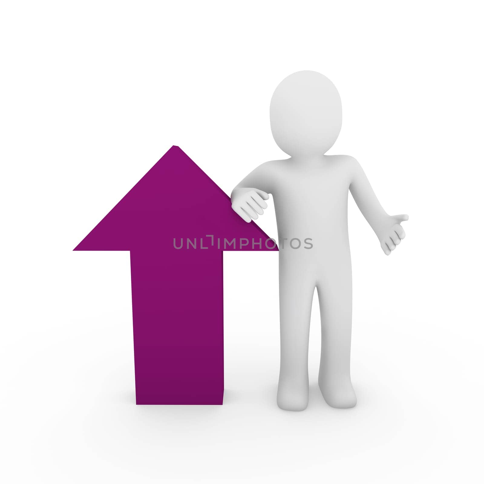 3D Human Arrow Success Purple Business
