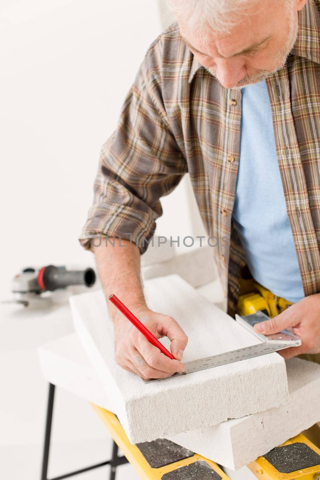 Home improvement - handyman measure porous brick