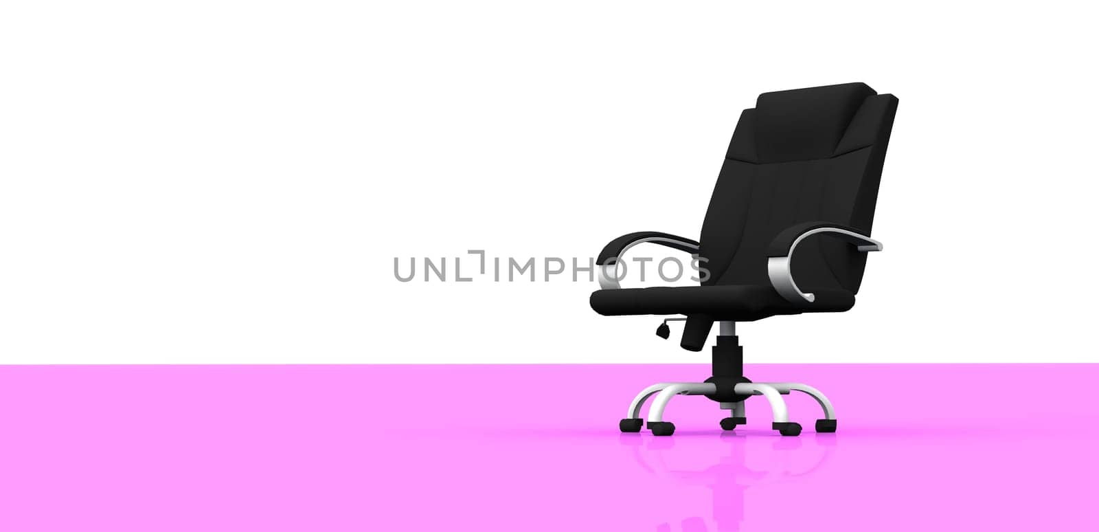 3D executive chair on pink