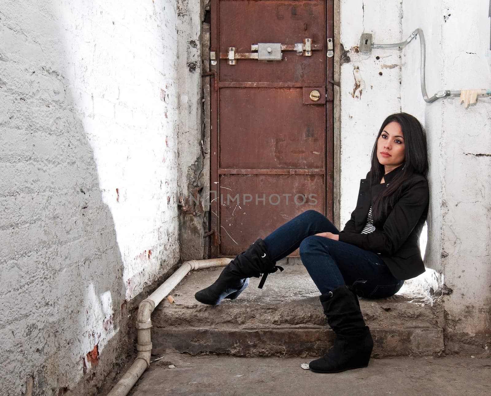 Sad Girl in basement