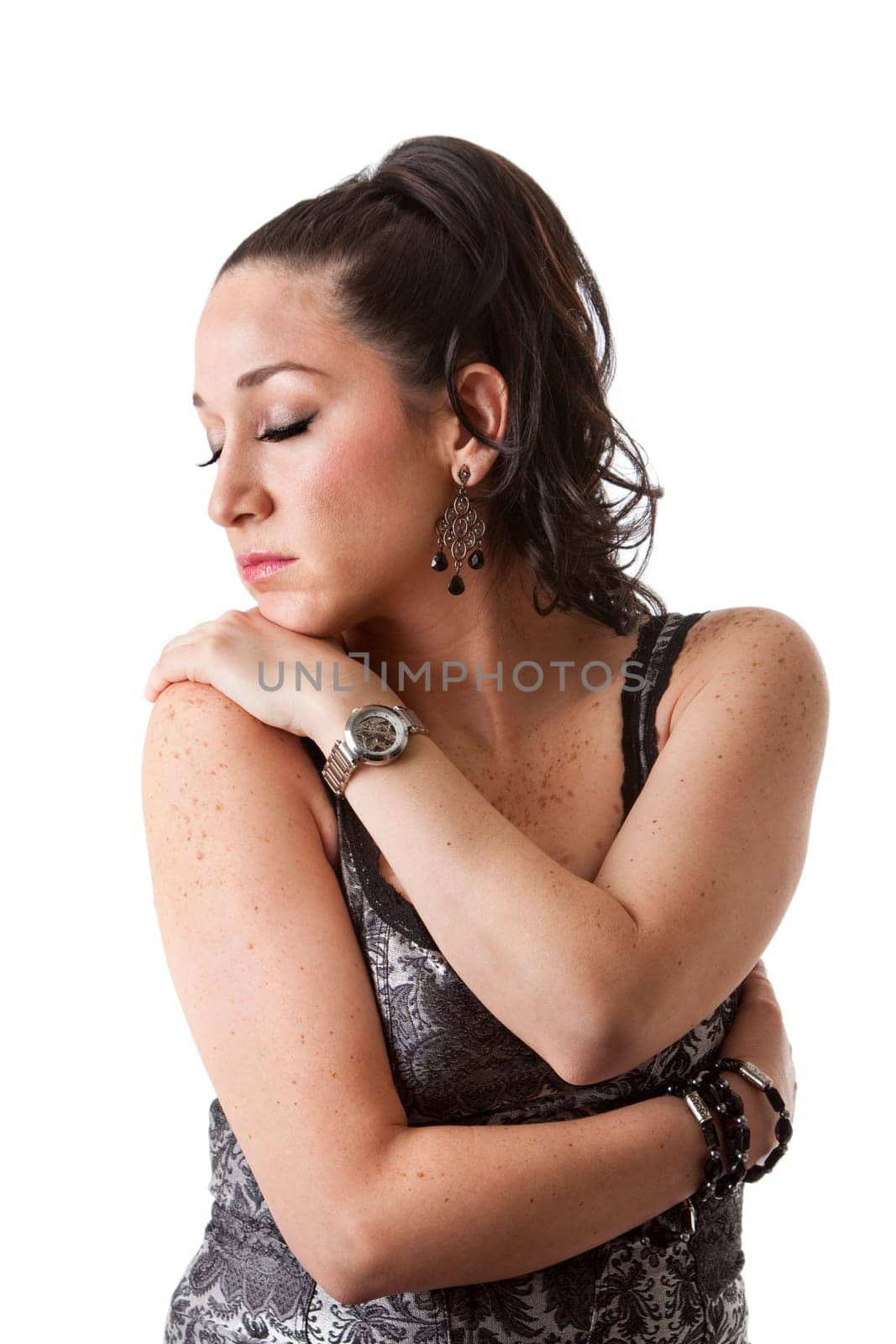 Beautiful hugging woman