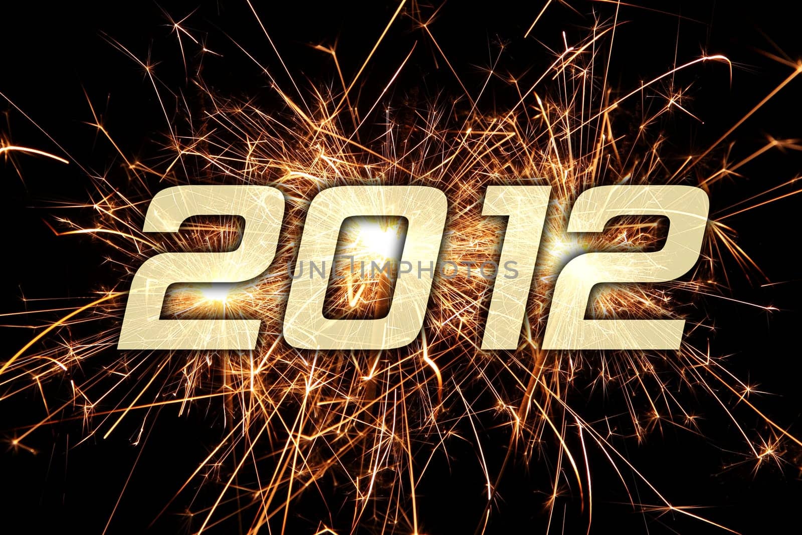 Sparklers with the year 2012