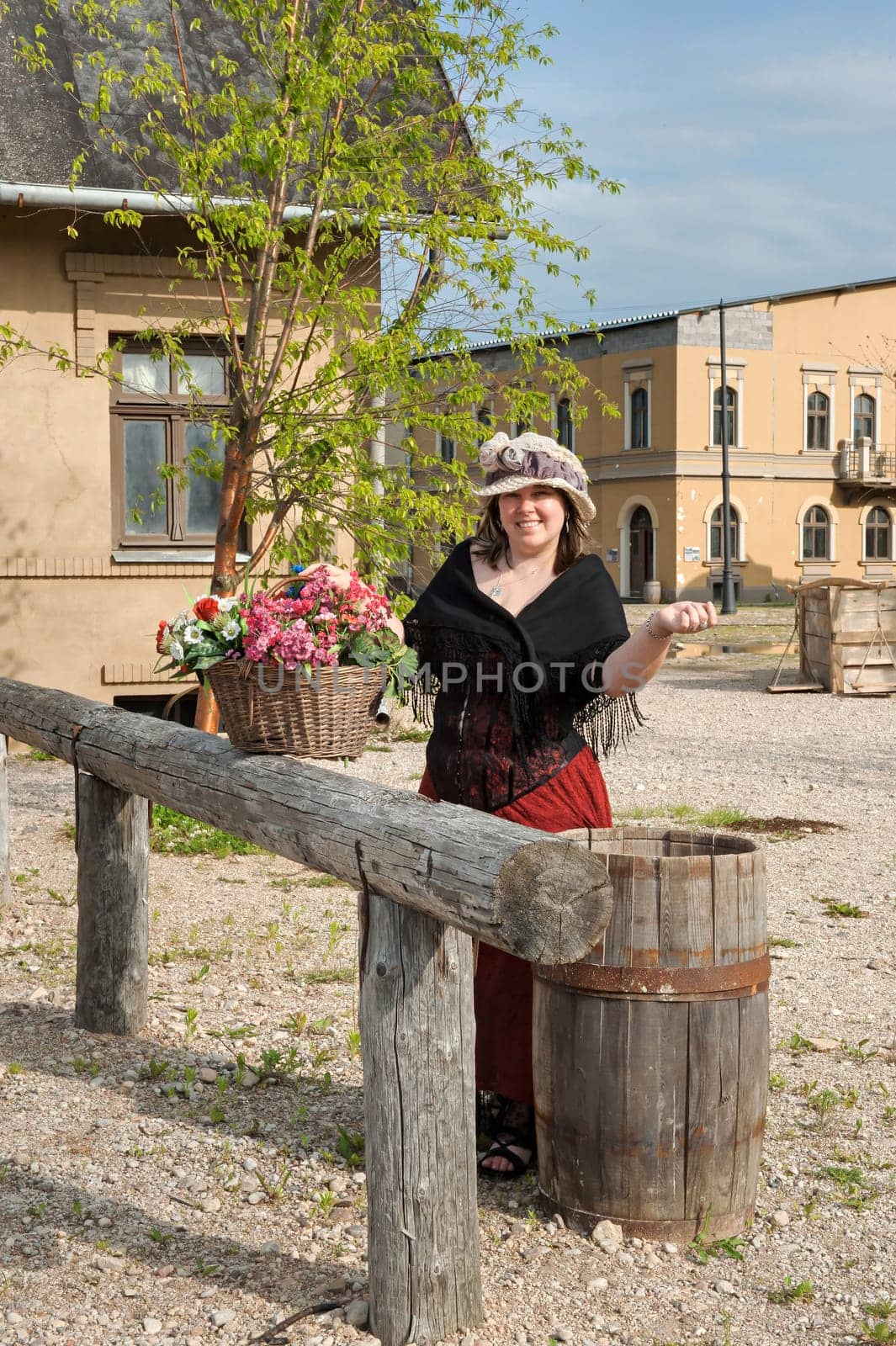 Lady shown on retro-style picture
