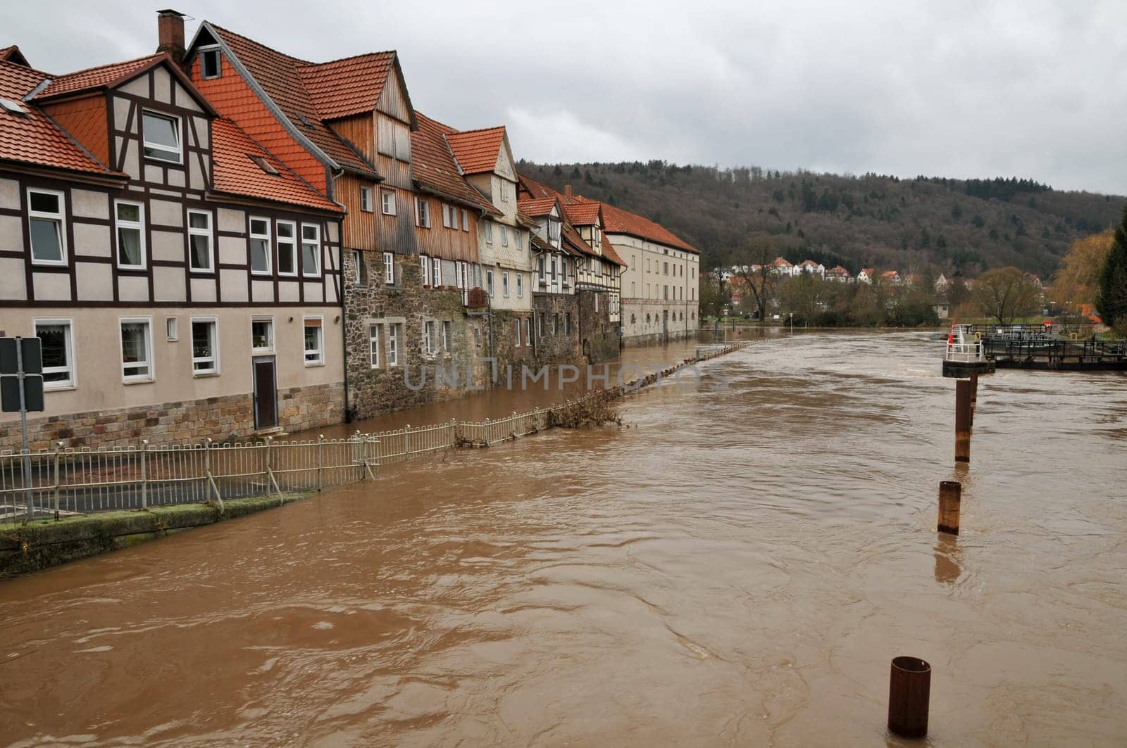 In Hann. Münden,the Werra and Fulda meet. Often there is then a flood