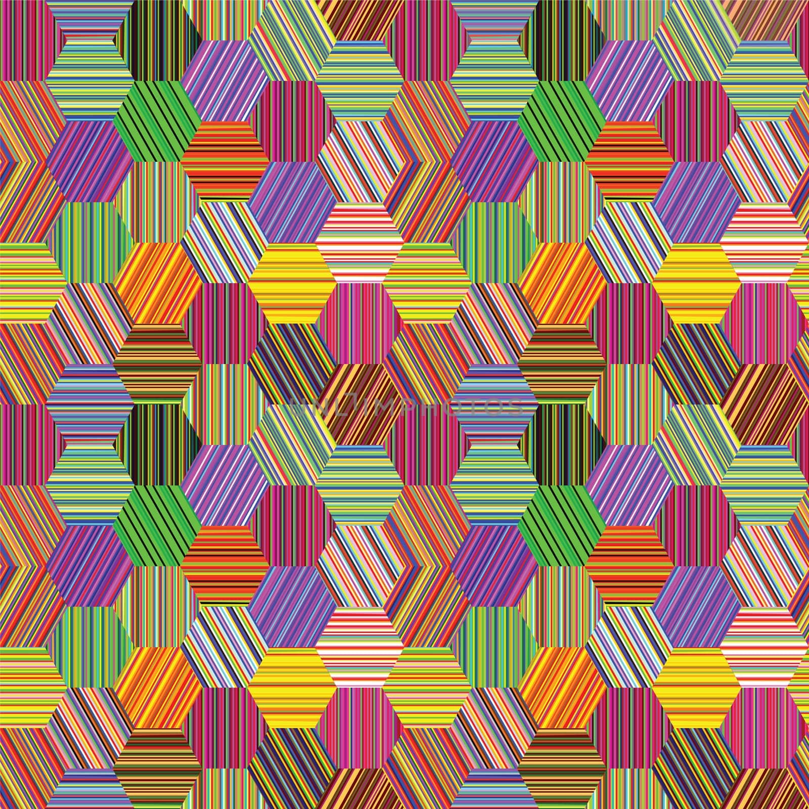 hexagonal stripes patchwork
