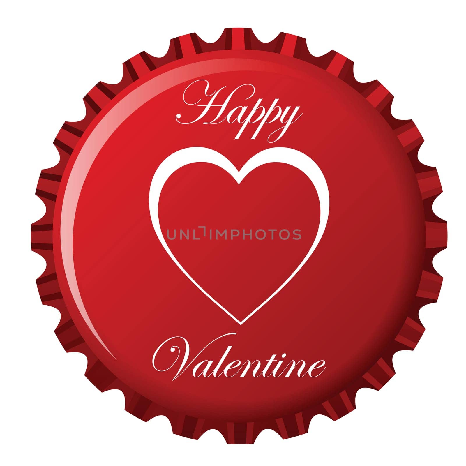 happy valentine bottle cap