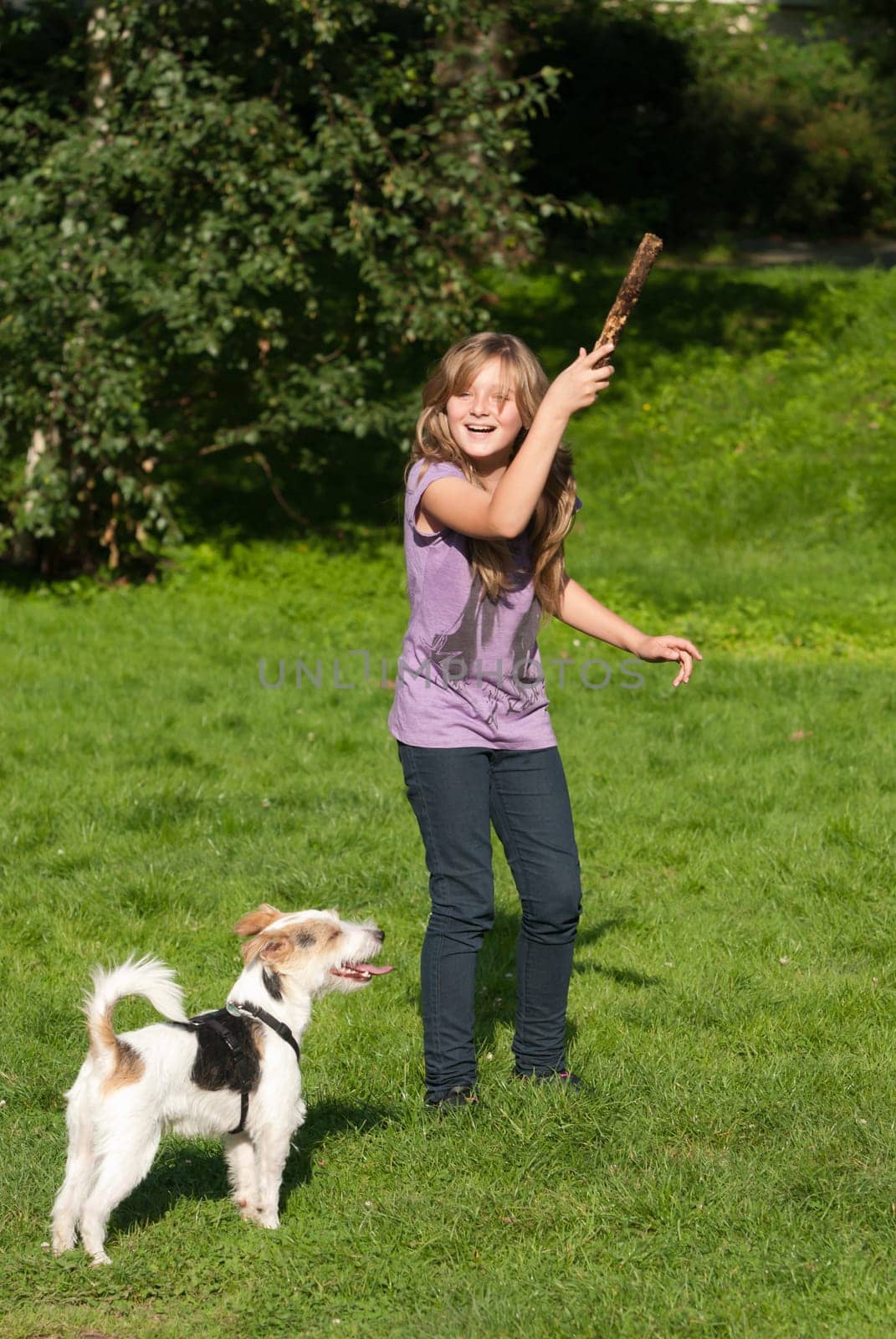 Child with dog