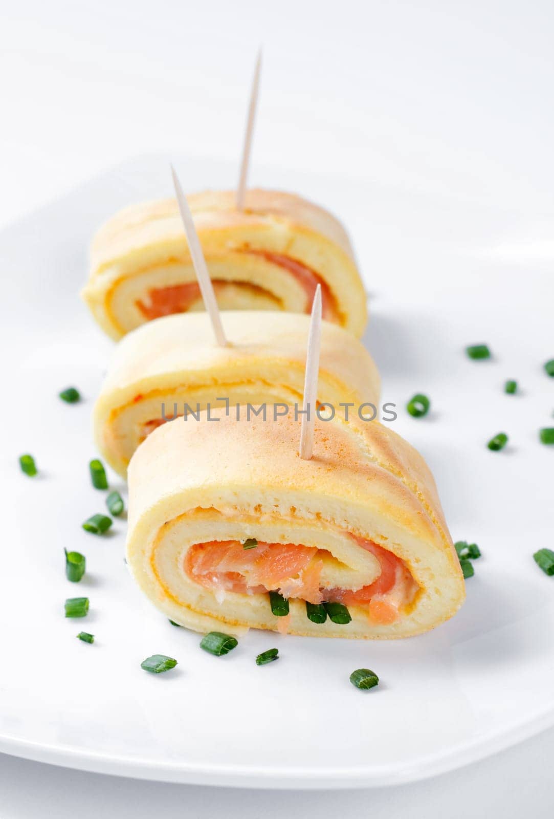Pancakes with salmon