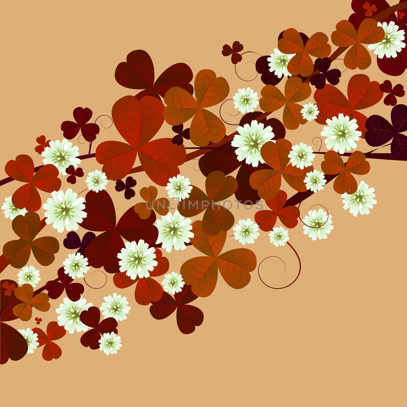 Floral card with clovers