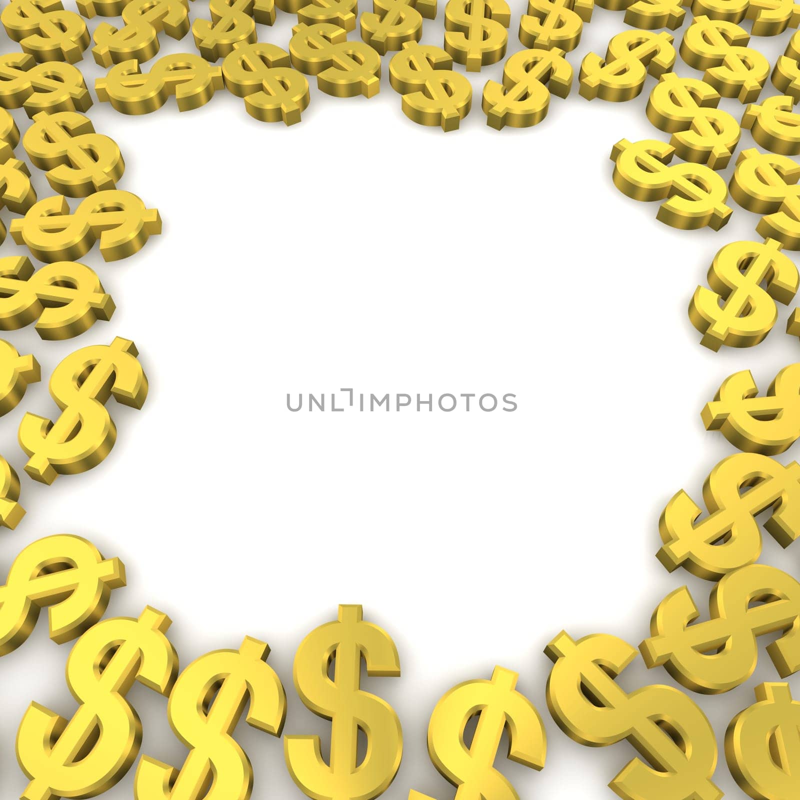 Golden dollar currency symbols